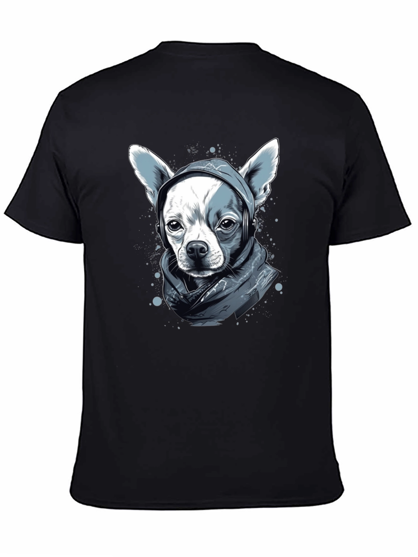 Black Dog with Headphones Graphic Tee view 4