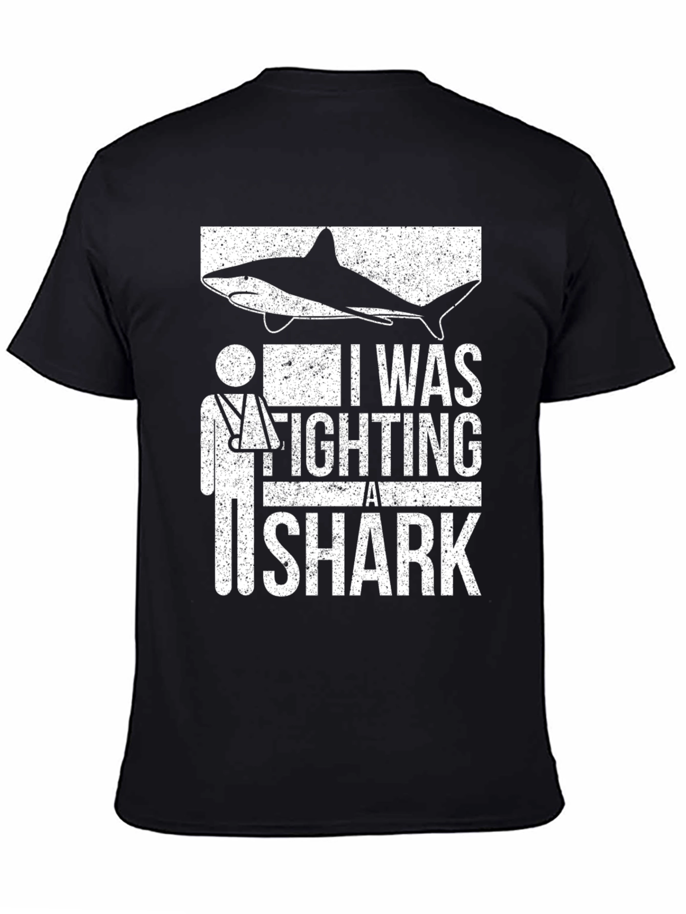 Black I Was Fighting A Shark T-Shirt view 4