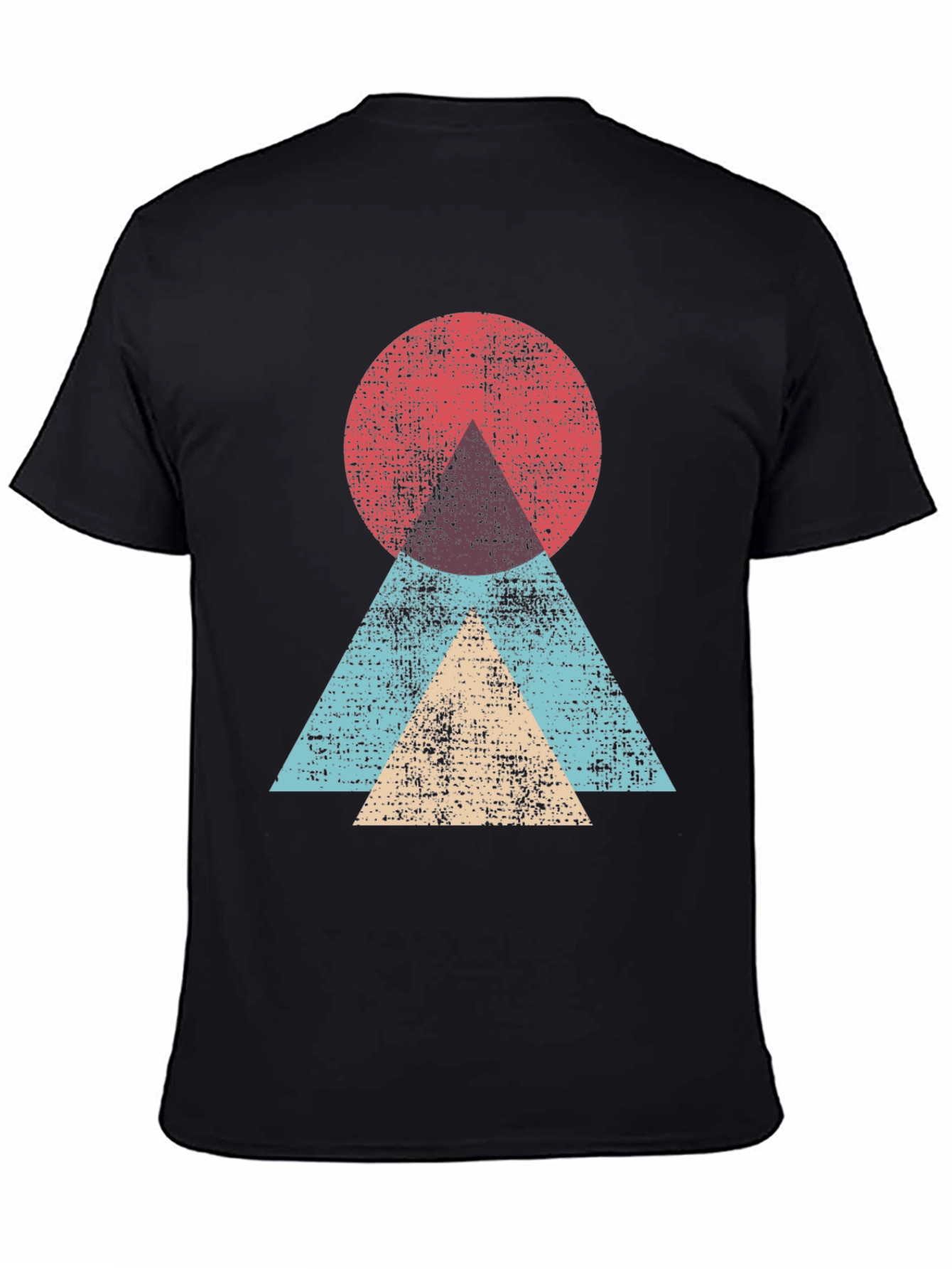 Black Geometric Graphic Tee - Modern Abstract Design view 4