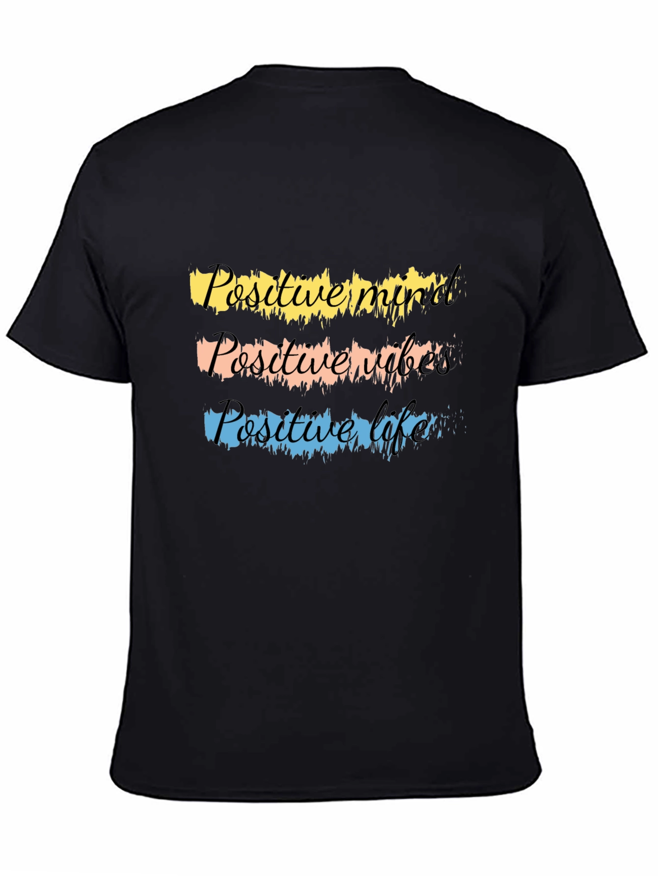 Black Positive Vibes T-Shirt - Graphic Tee for Good Energy view 4