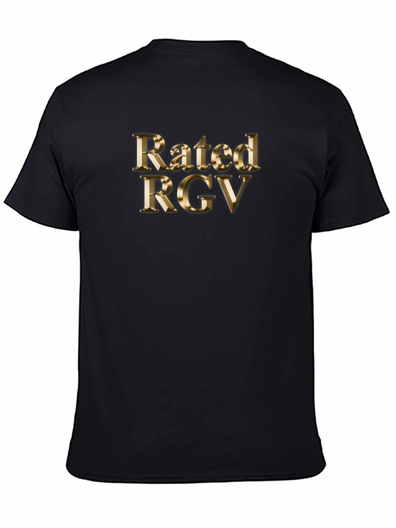 Black Rated RGV Graphic Tee - Cool Design Black T-Shirt view 4