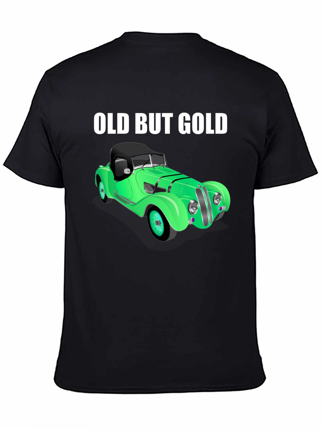 Black Old But Gold Vintage Car T-Shirt view 4
