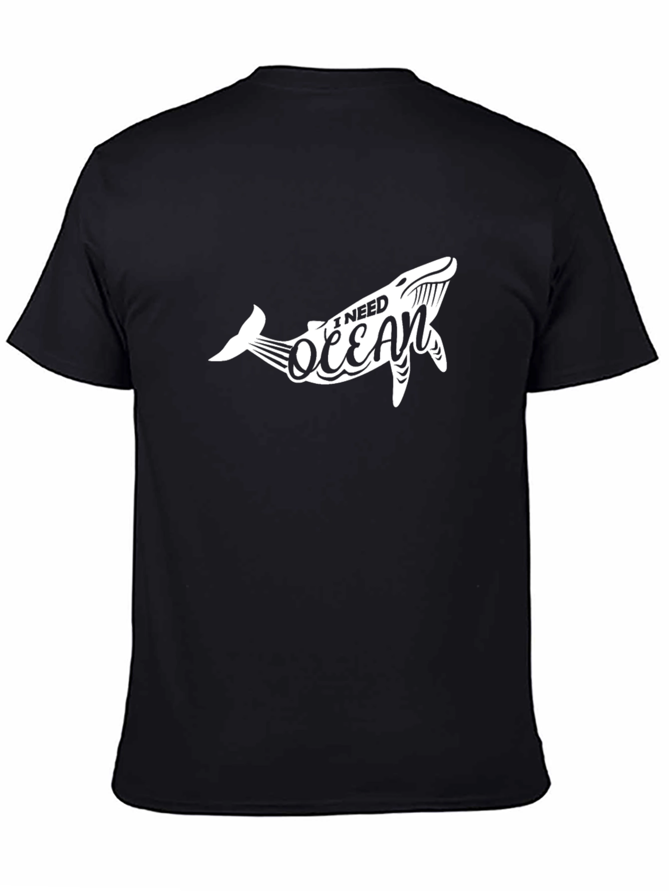 Black I Need Ocean Whale Graphic Tee view 4