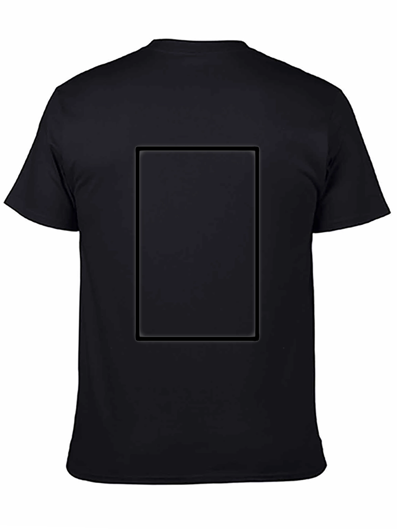 Black Men's Black Crew Neck T-Shirt - Solid Color, Casual Wear view 4