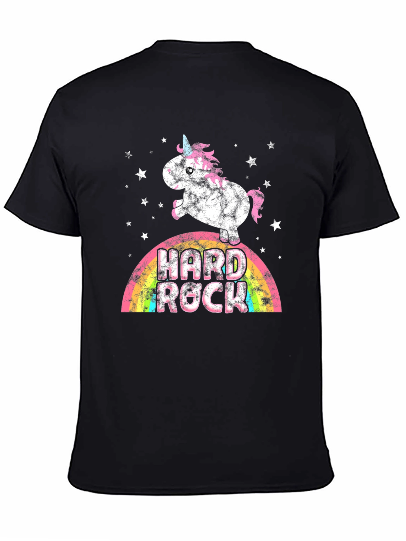 Black Unicorn Hard Rock Rainbow Graphic Tee view 4