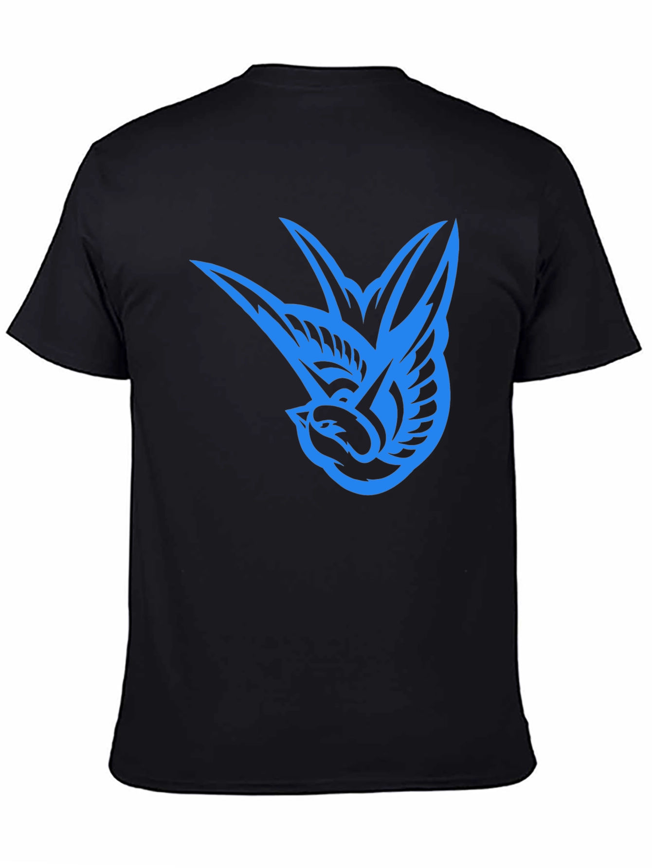 Black Blue Bird Graphic Black Tee view 4