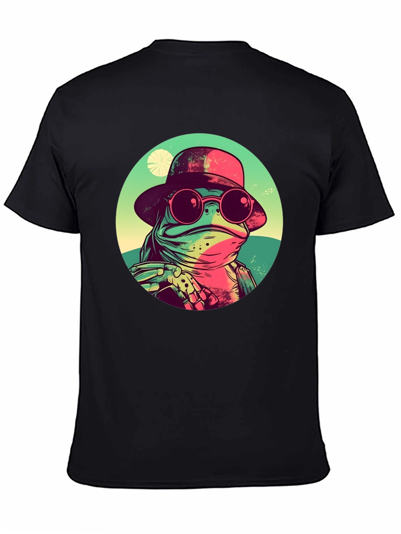 Black Cool Frog Graphic Tee - Unique Design view 4