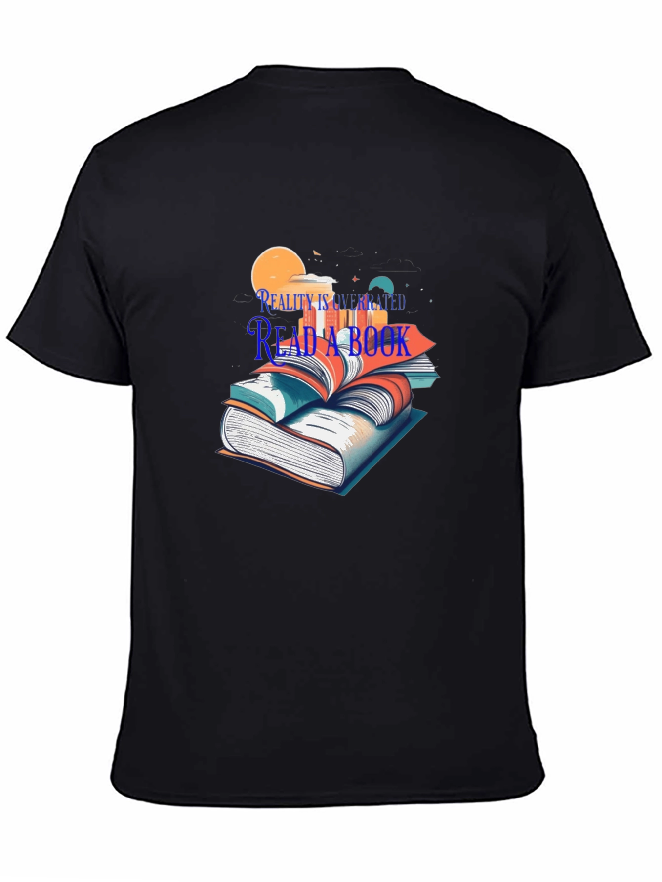 Black Reality is Overrated Read a Book T-Shirt view 4
