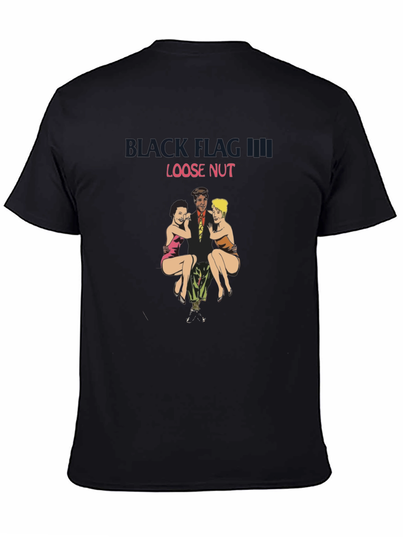 Black Black T-Shirt with "Loose Nut" Graphic view 4