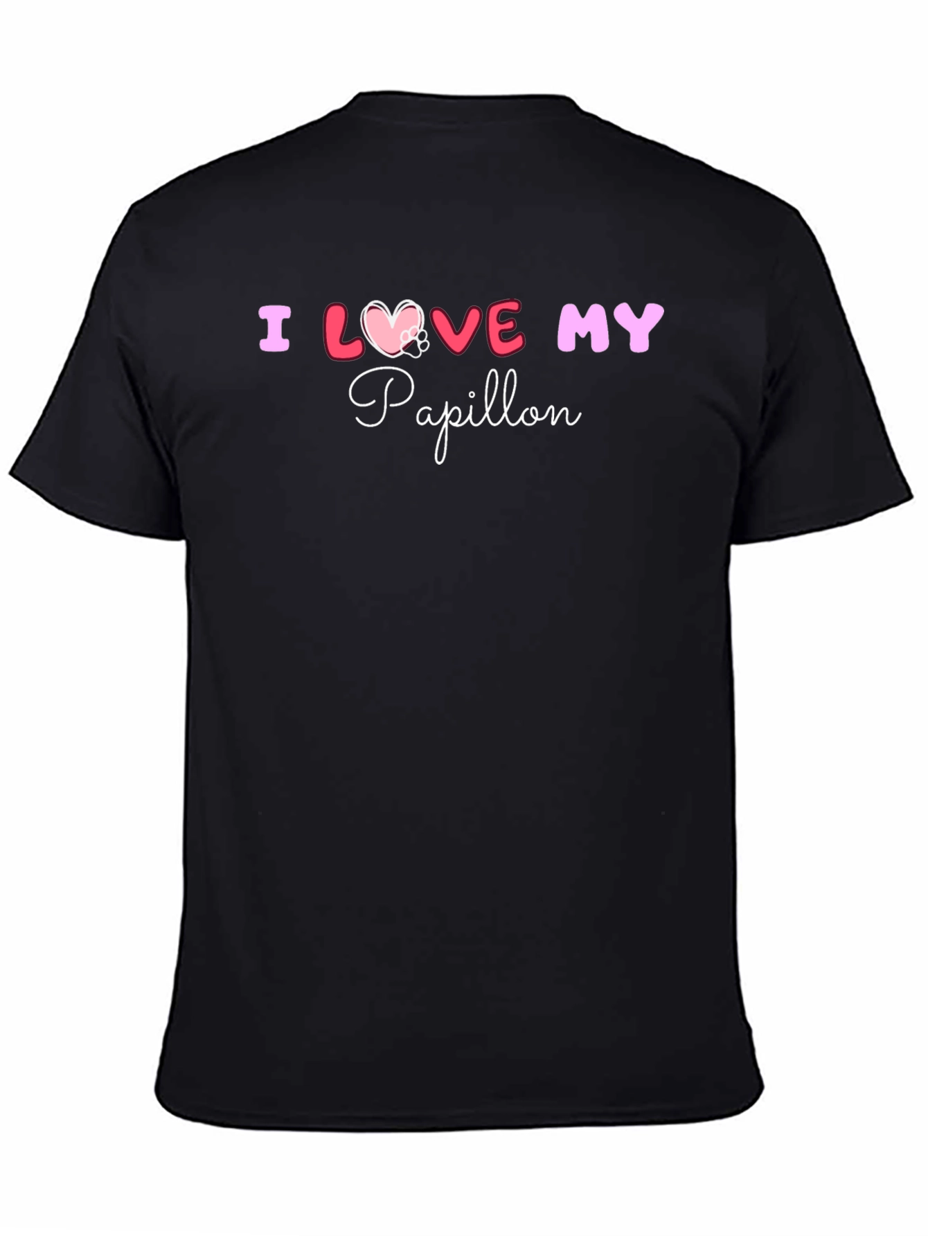 Black I Love My Papillon T-Shirt view 4
