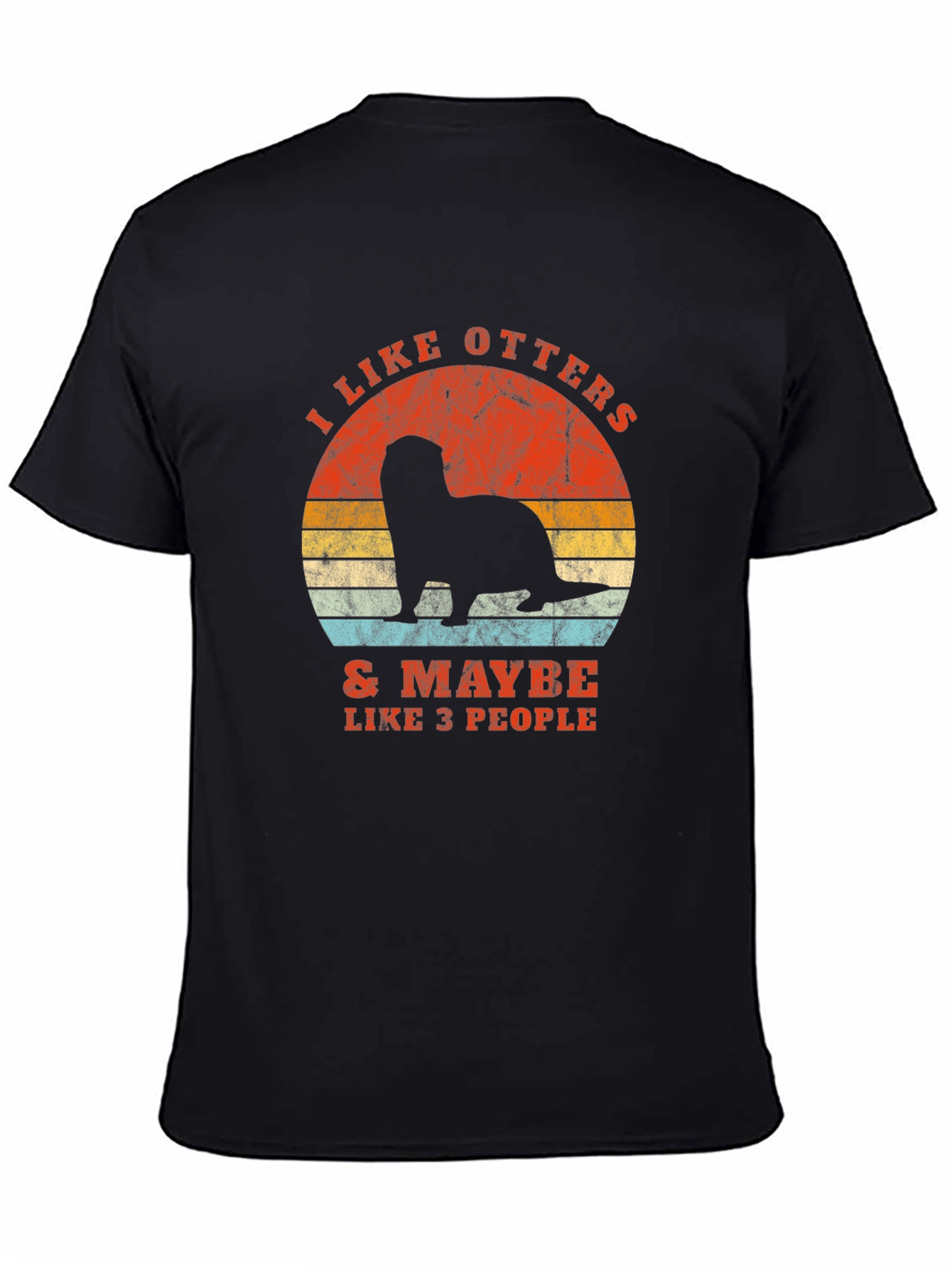 Black I Like Otters Graphic T-Shirt view 4