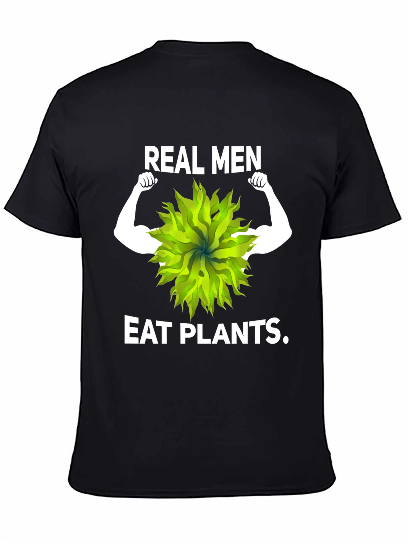 Black Real Men Eat Plants Graphic Tee view 4