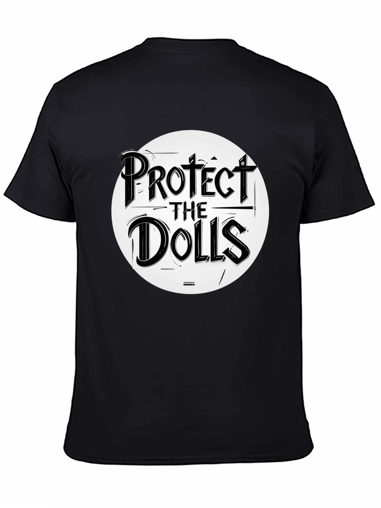 Black Protect the Dolls Graphic Tee - Black Crew Neck T-Shirt view 4