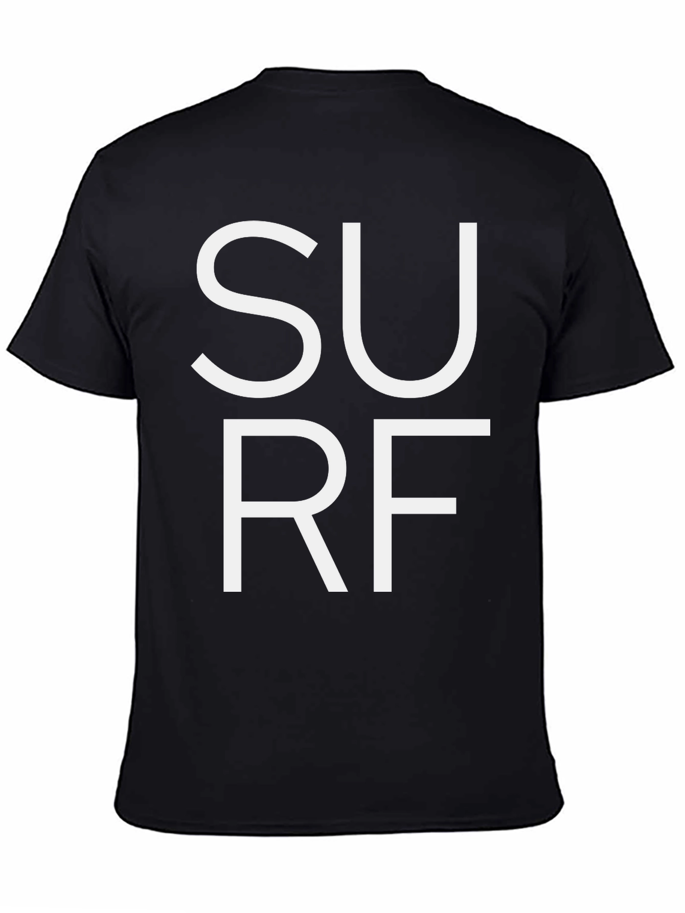 Black Bold 'SURF' Graphic Tee - Black Cotton Blend T-Shirt view 4