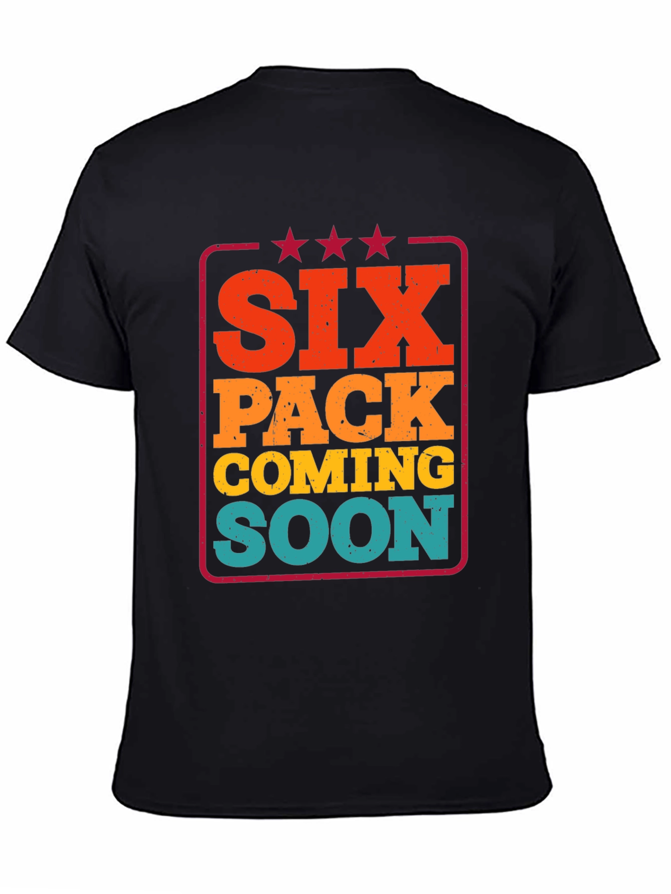 Black Six Pack Coming Soon Men's Black Graphic T-Shirt view 4