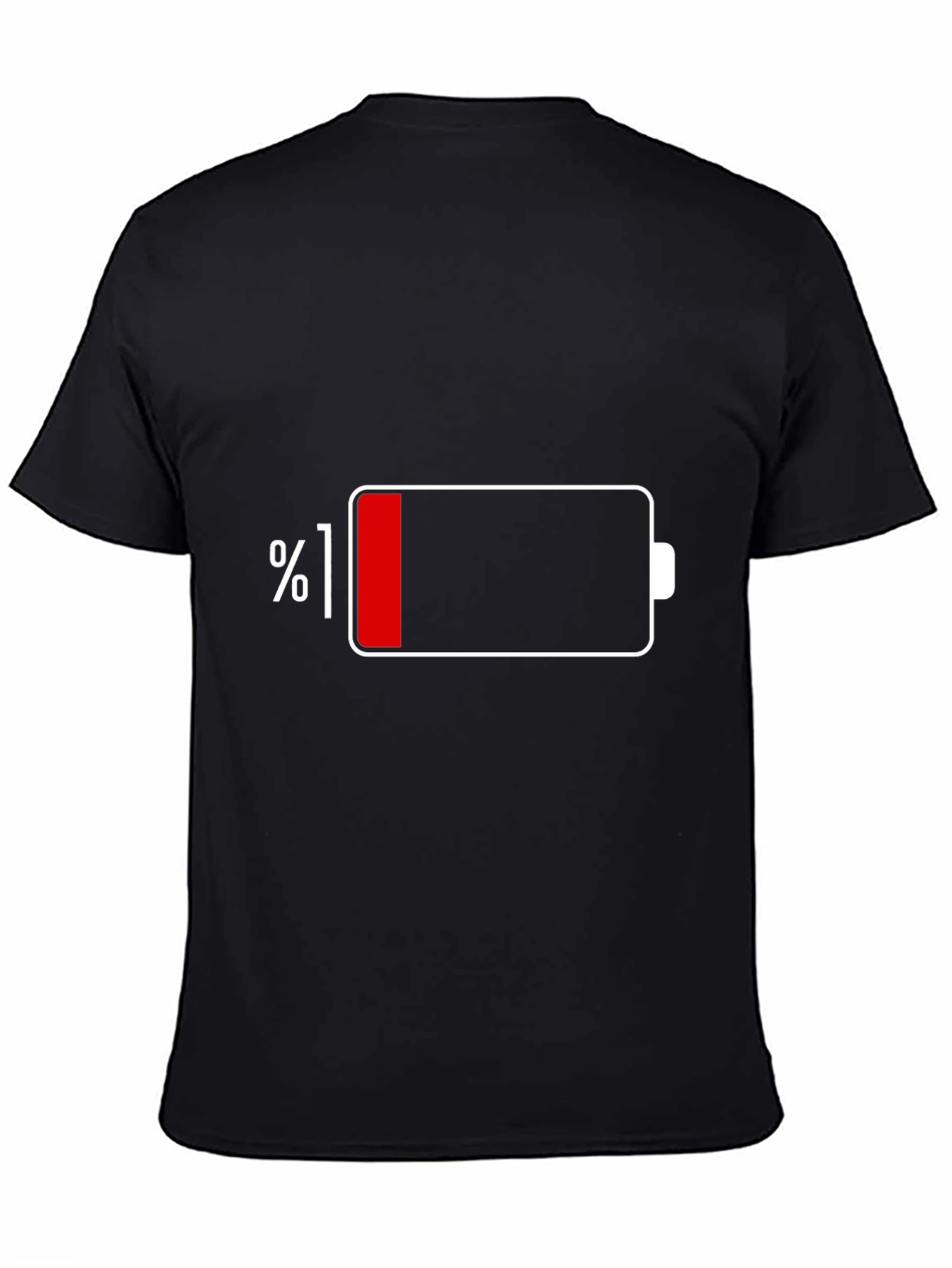 Black Low Battery Men's Graphic T-Shirt - Black view 4