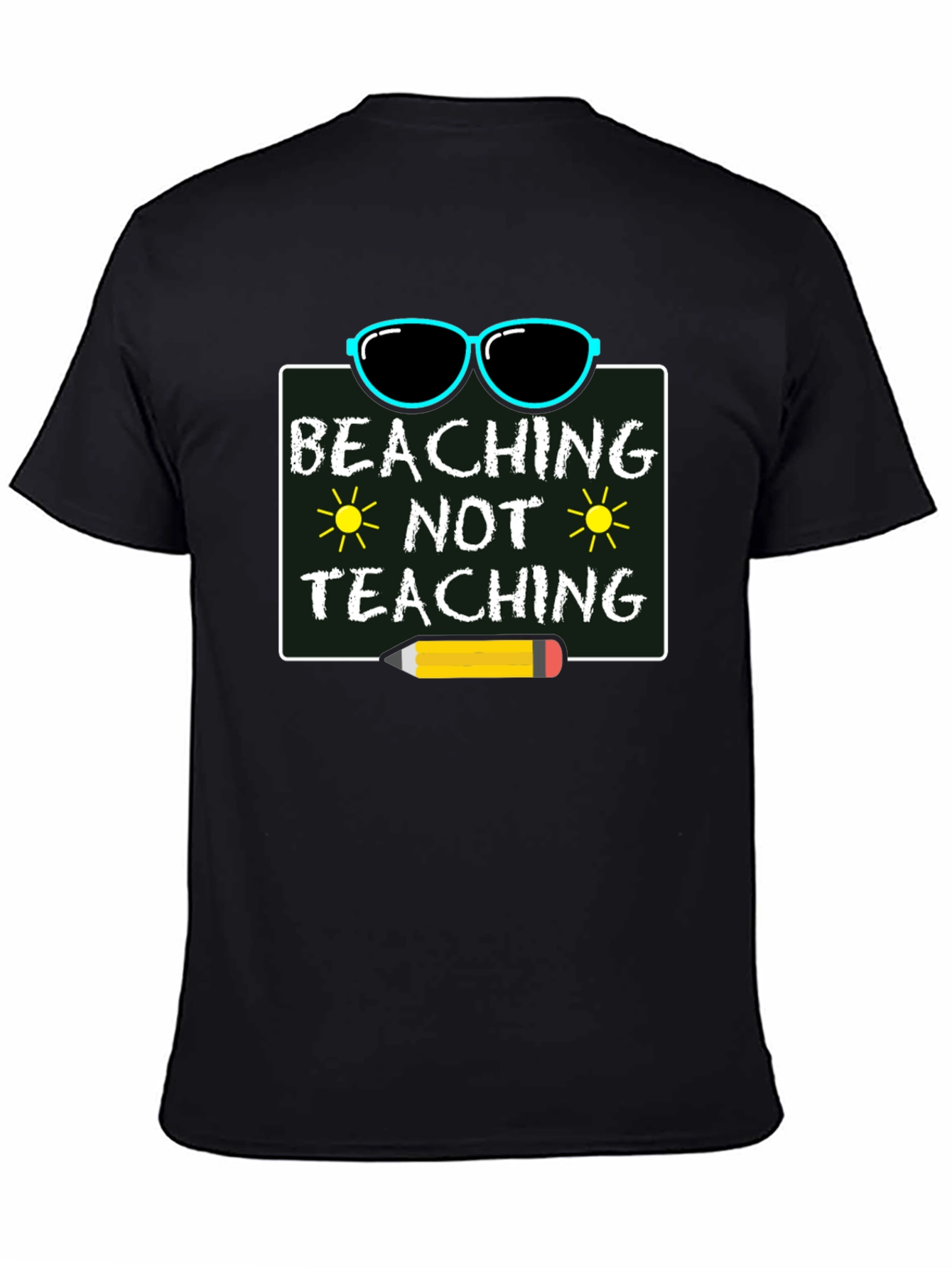 Black Beaching Not Teaching Graphic T-Shirt view 4