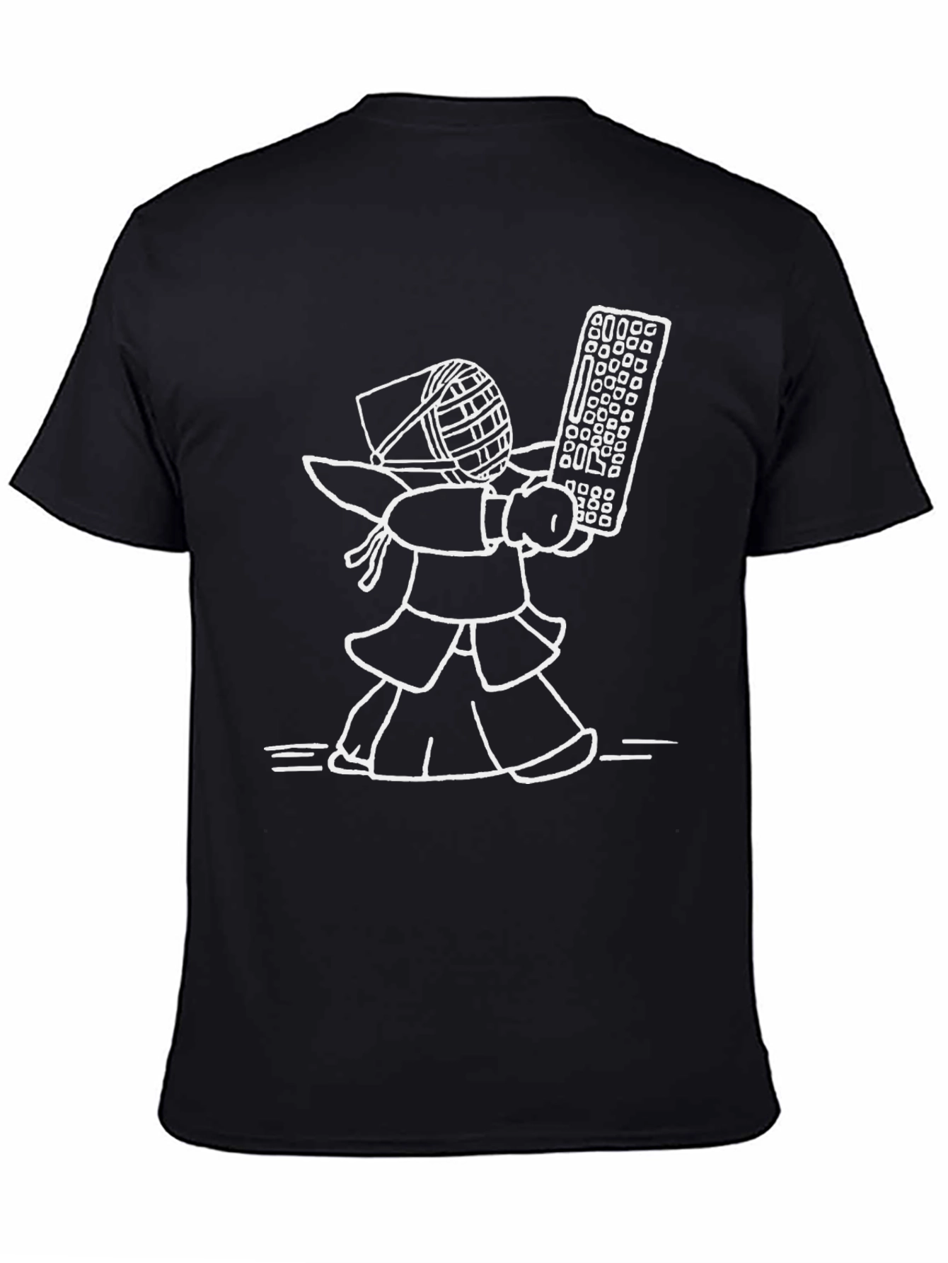 Black Kendo Keyboard T-Shirt - Black Cotton Tee view 4