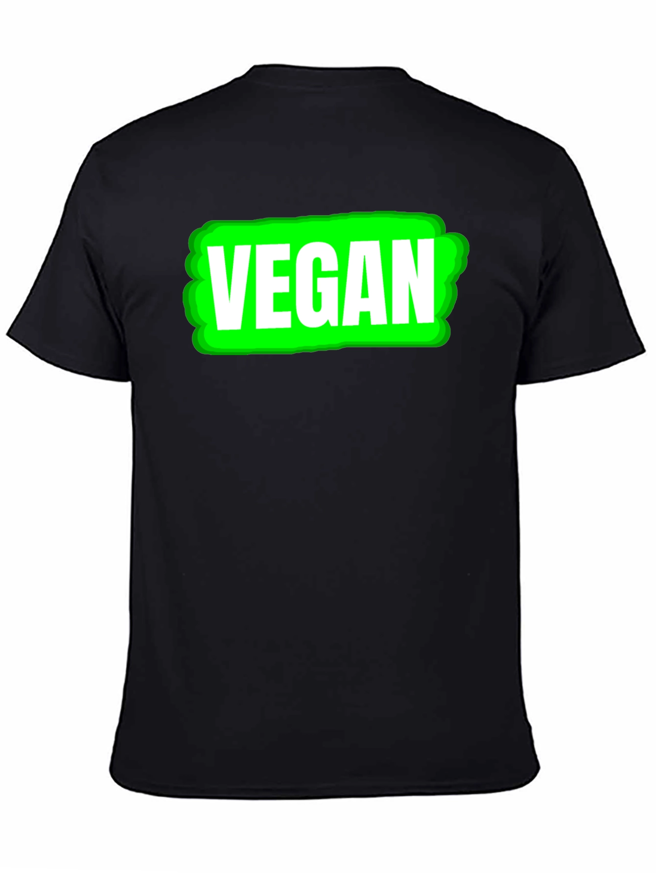 Black Vegan Graphic T-Shirt - Black, Unisex view 4