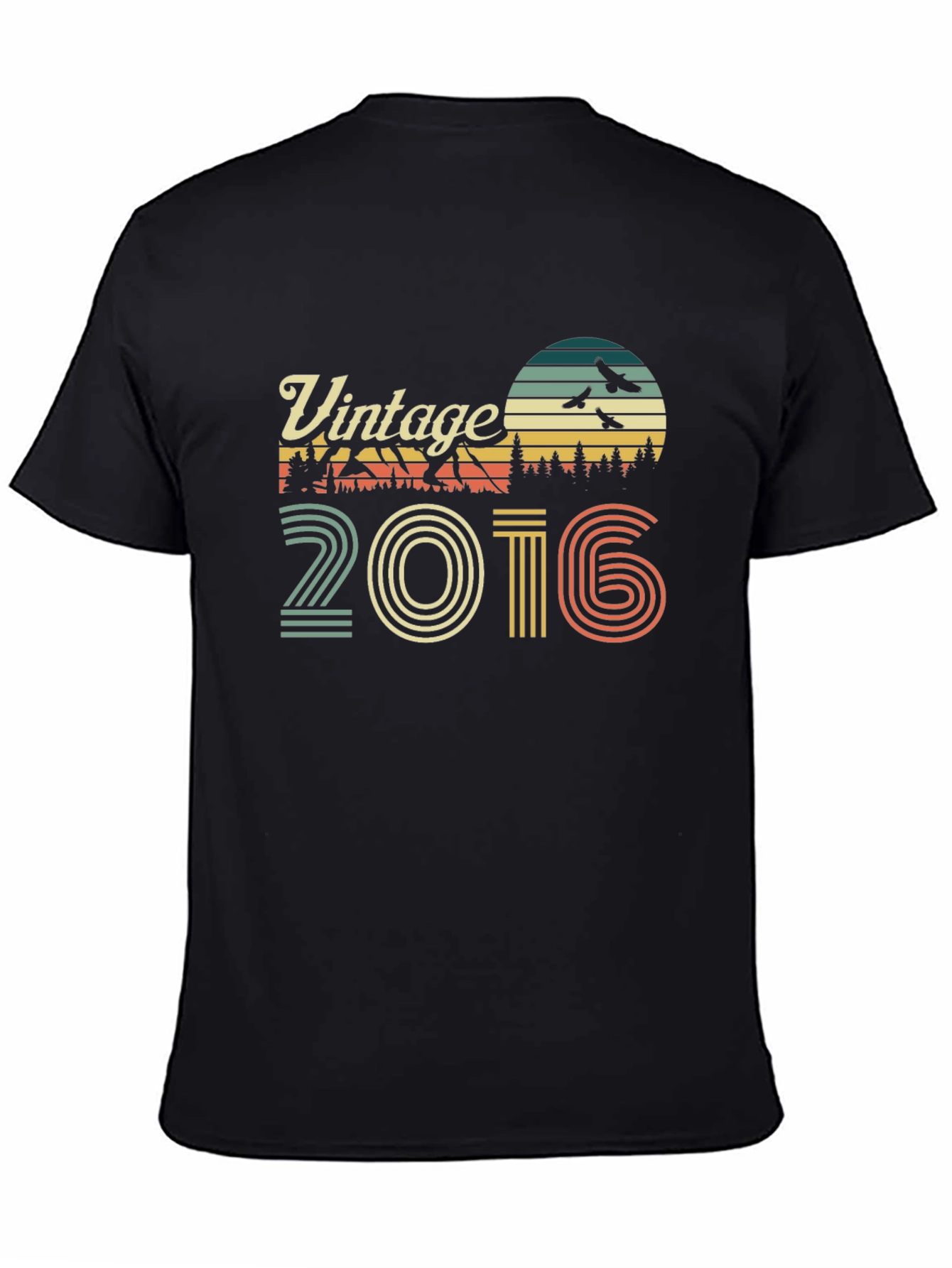 Black Vintage 2016 Graphic Tee - Retro Style view 4