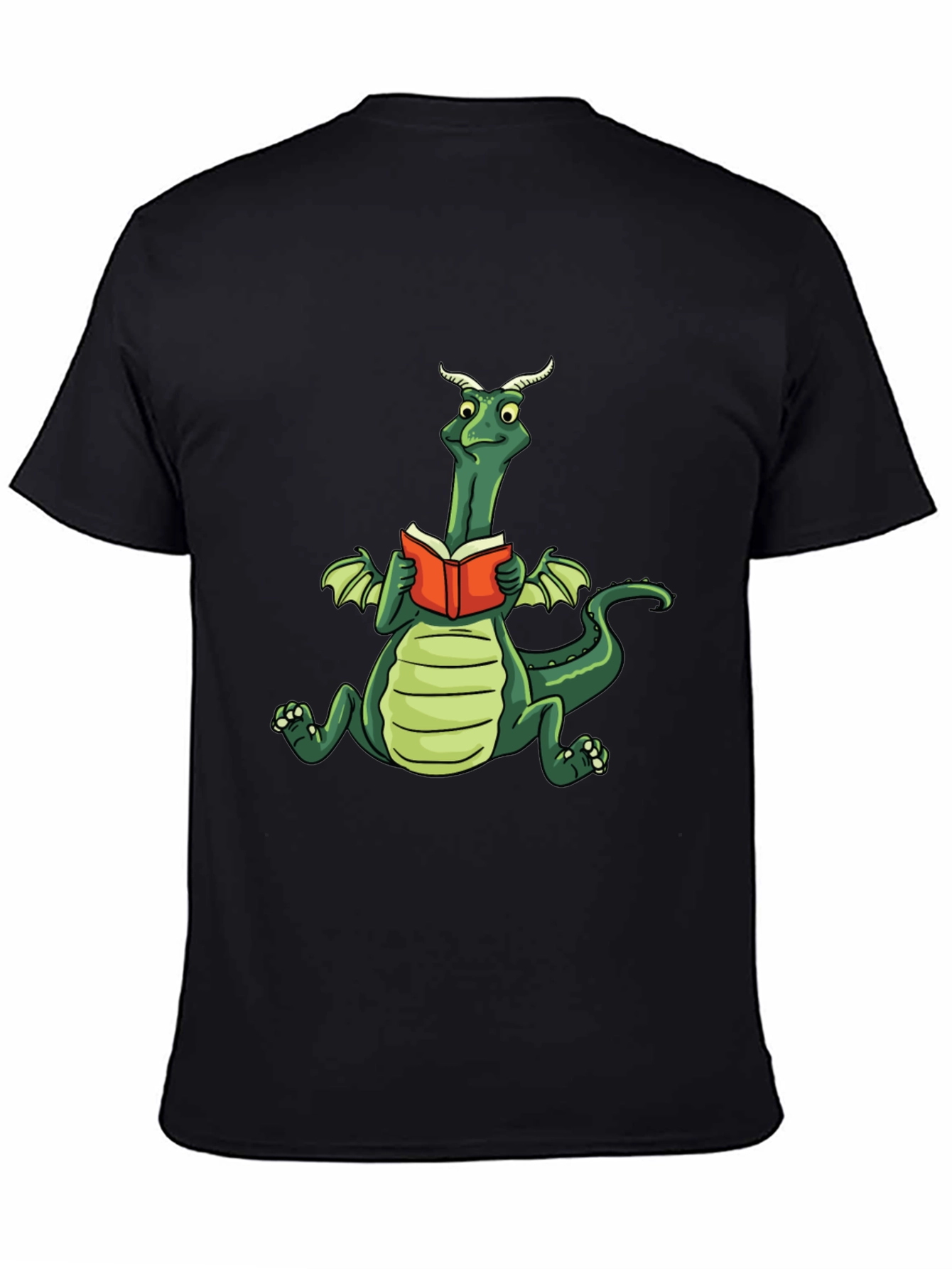 Black Dragon Reading Book Graphic Tee view 4