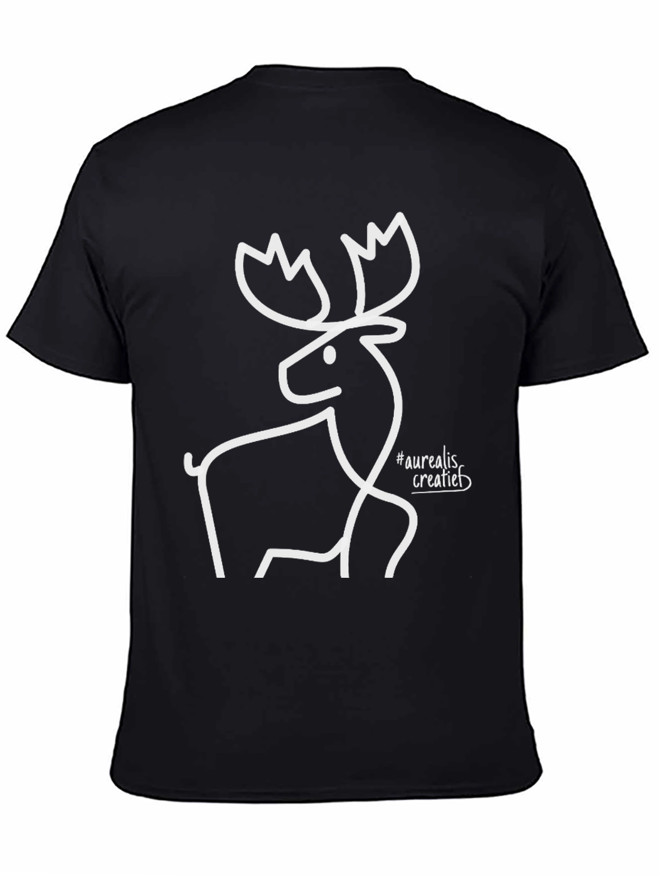 Black Minimalist Moose T-Shirt - Stylish Graphic Tee view 4