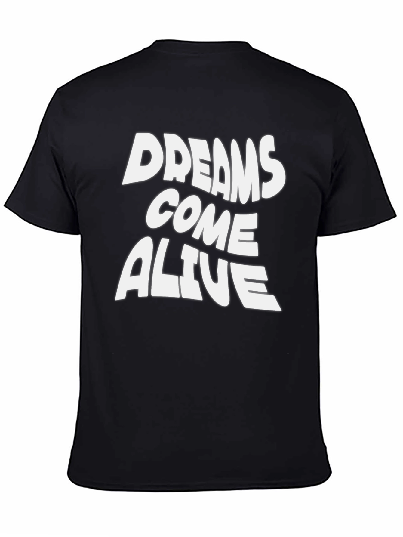 Black Dreams Come Alive Black Graphic T-Shirt view 4