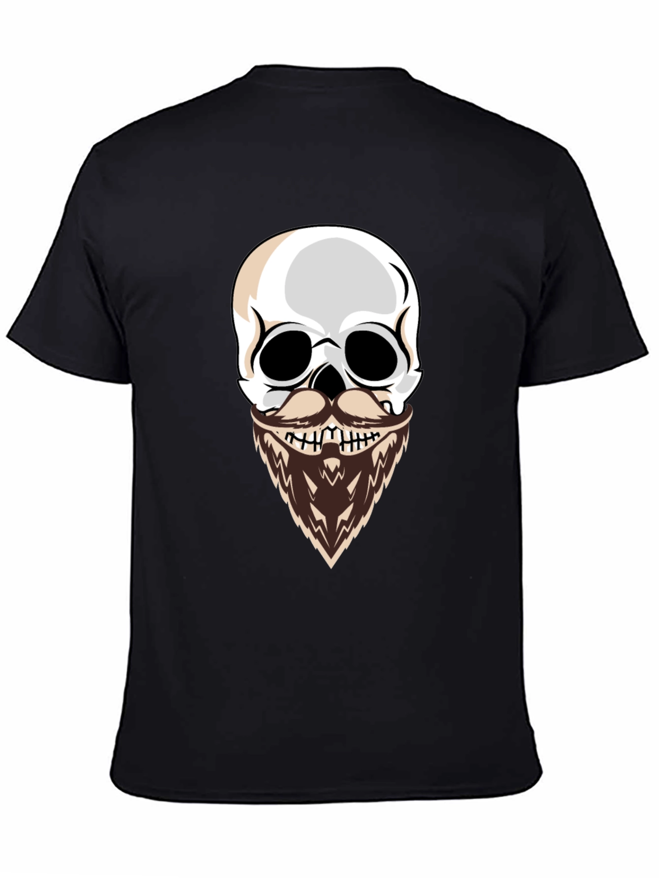 Black Skull with Beard Graphic T-Shirt - Cool & Edgy Style view 4