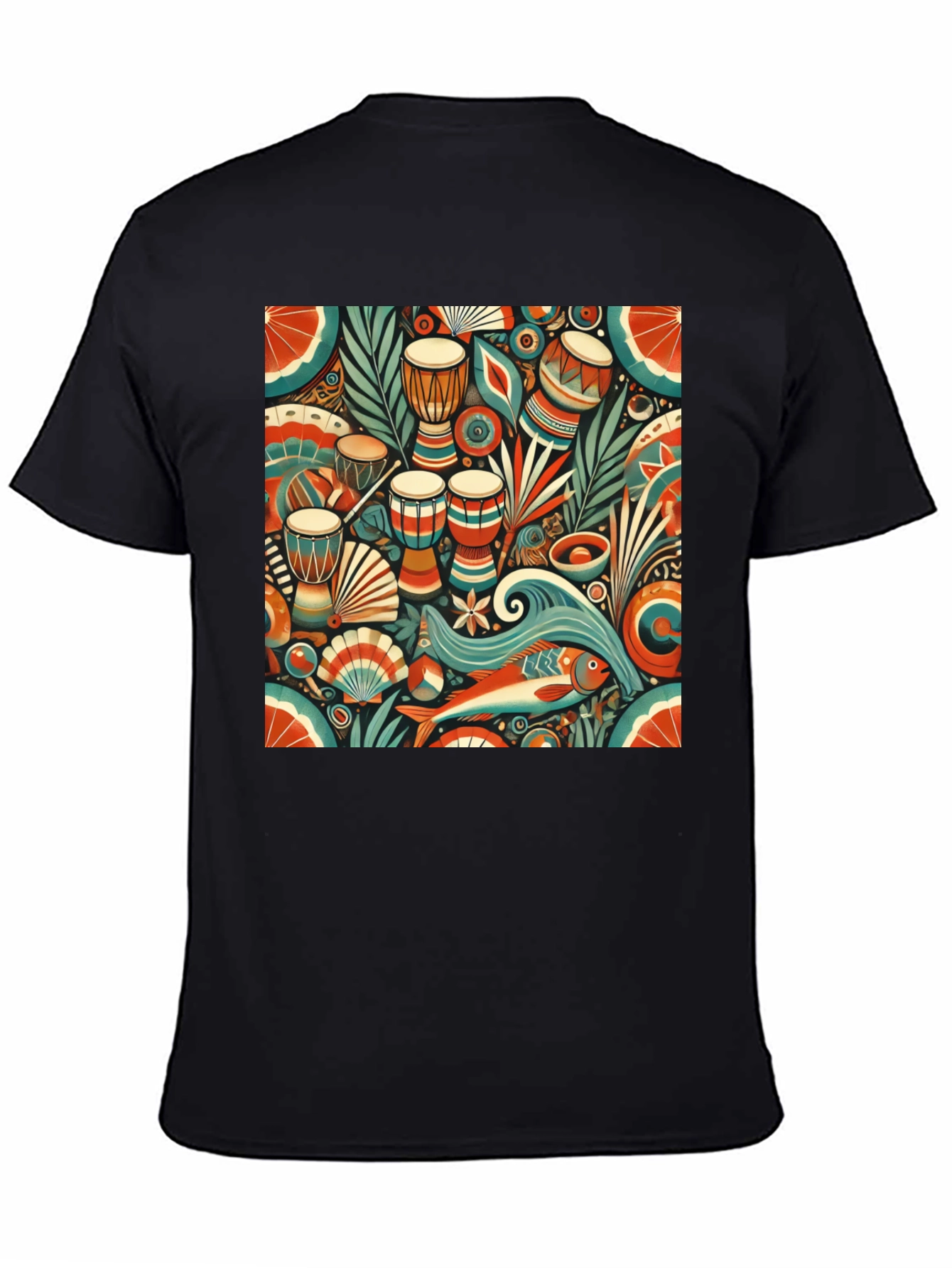 Black African Rhythm Graphic Tee - Unique Design view 4