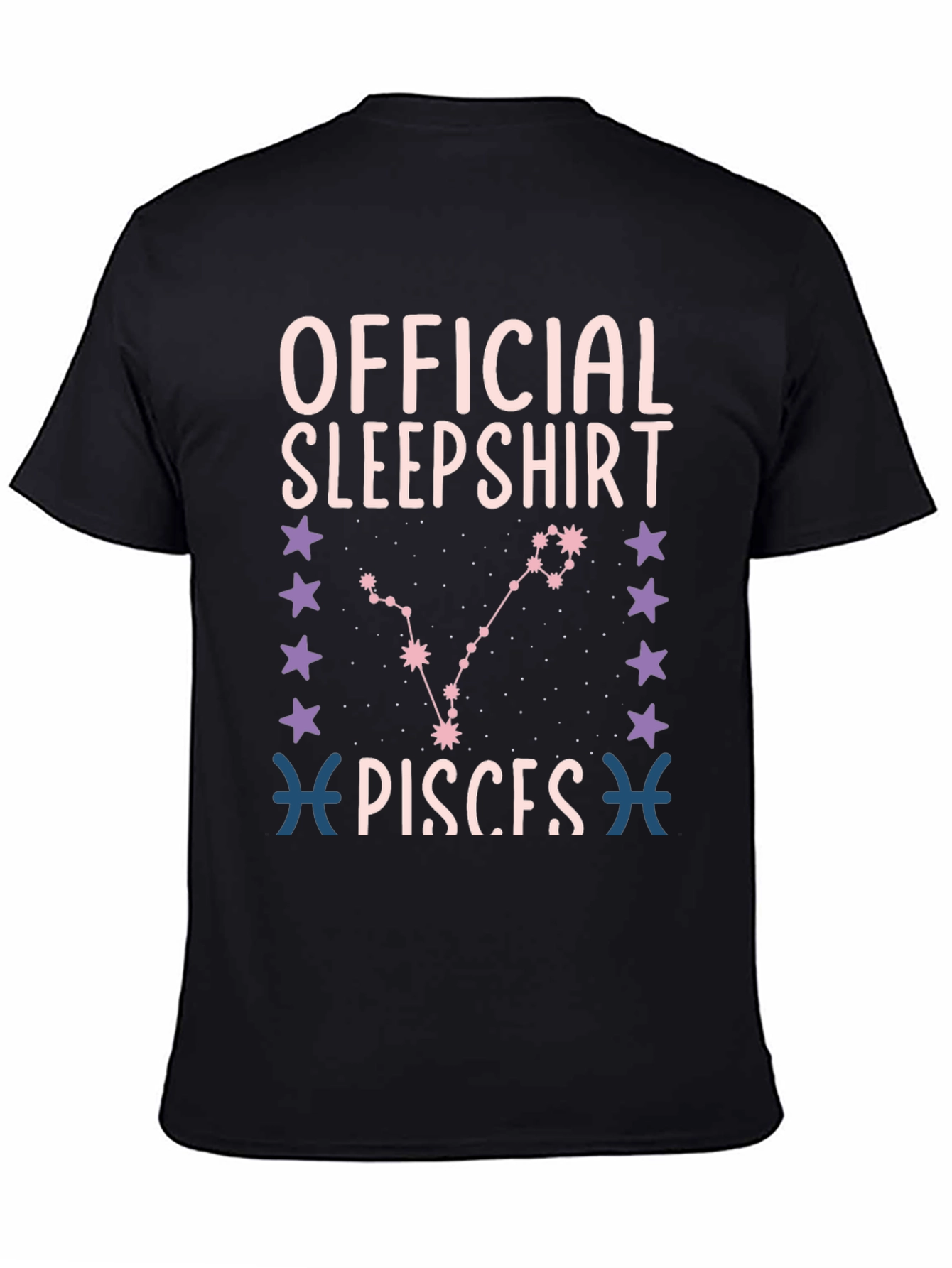 Black Official Pisces Sleepshirt - Zodiac Sign Tee view 4