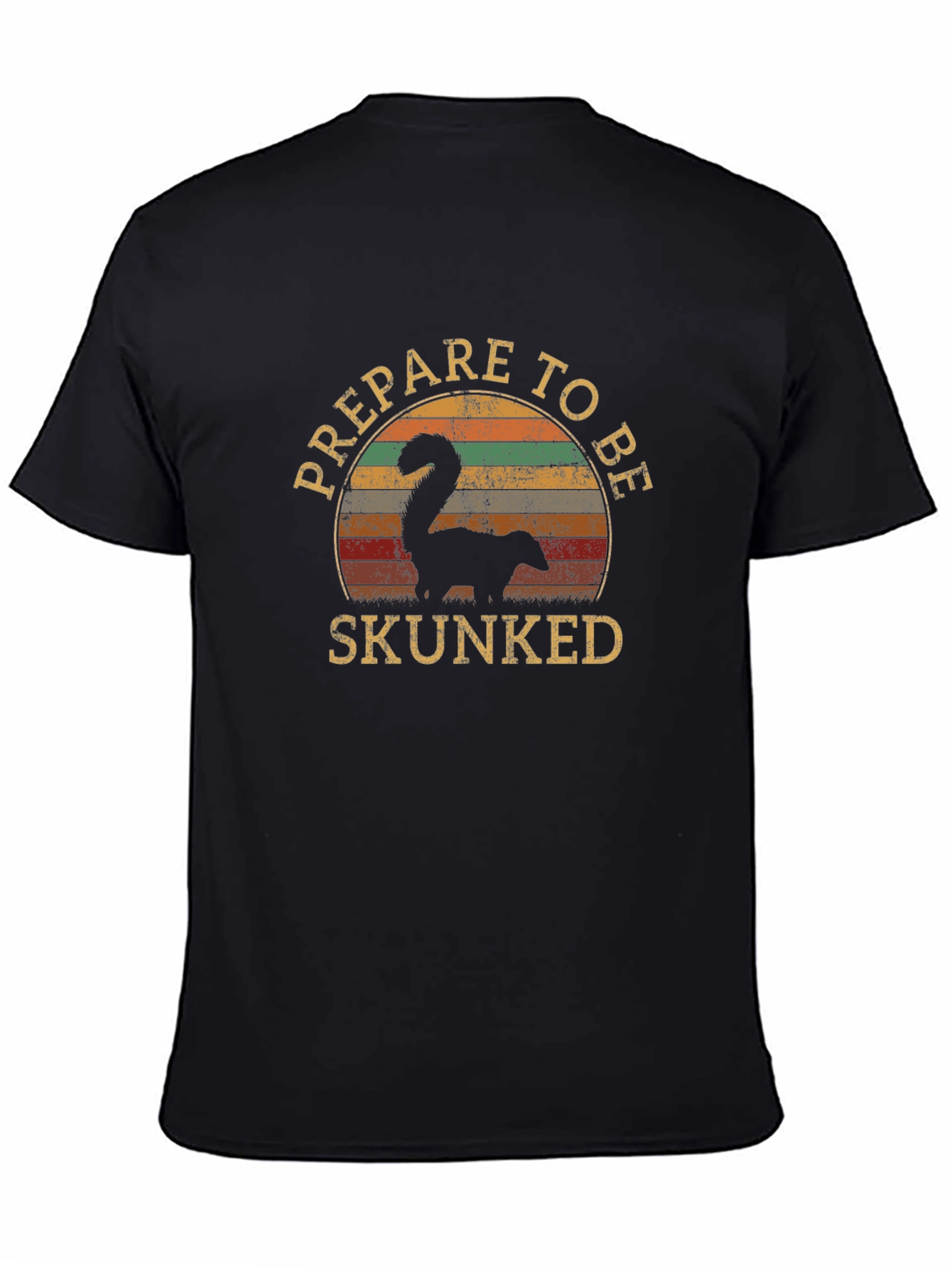 Black Prepare to Be Skunked Retro T-Shirt view 4