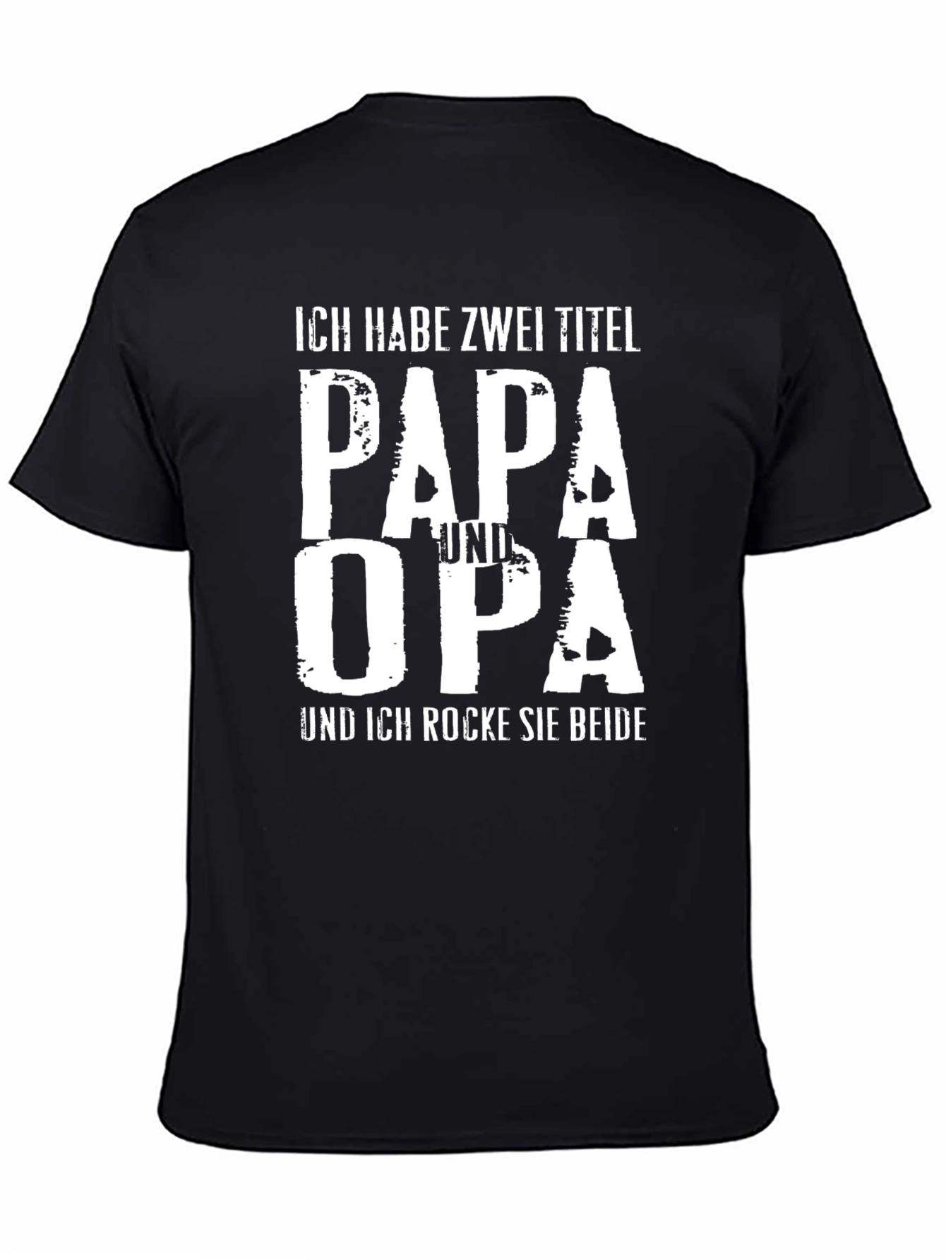Black Papa Und Opa T-Shirt: Father & Grandfather German Text Tee view 4