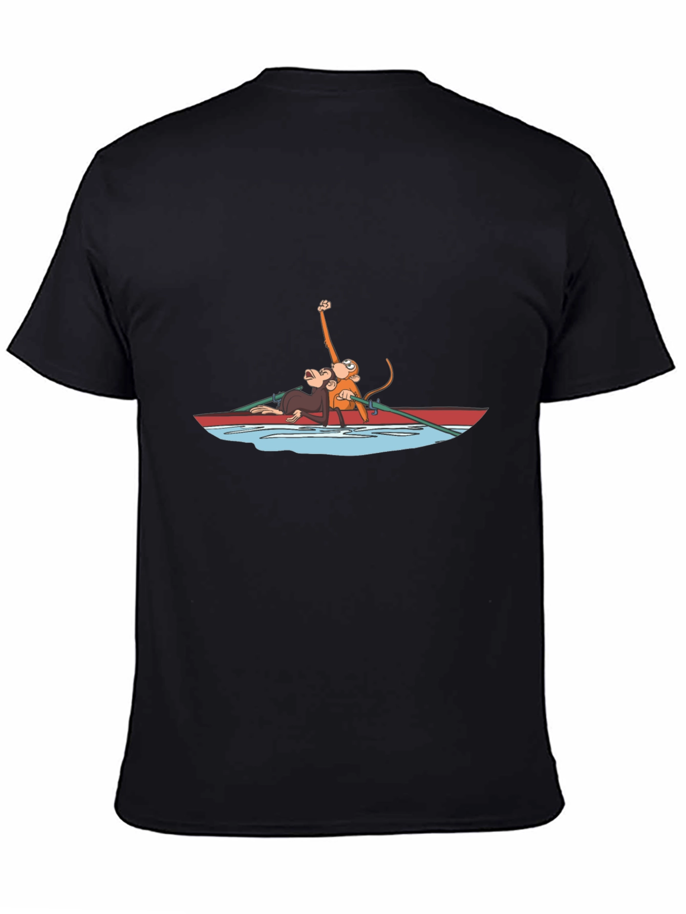 Black Monkey Rowing Boat Graphic Tee view 4