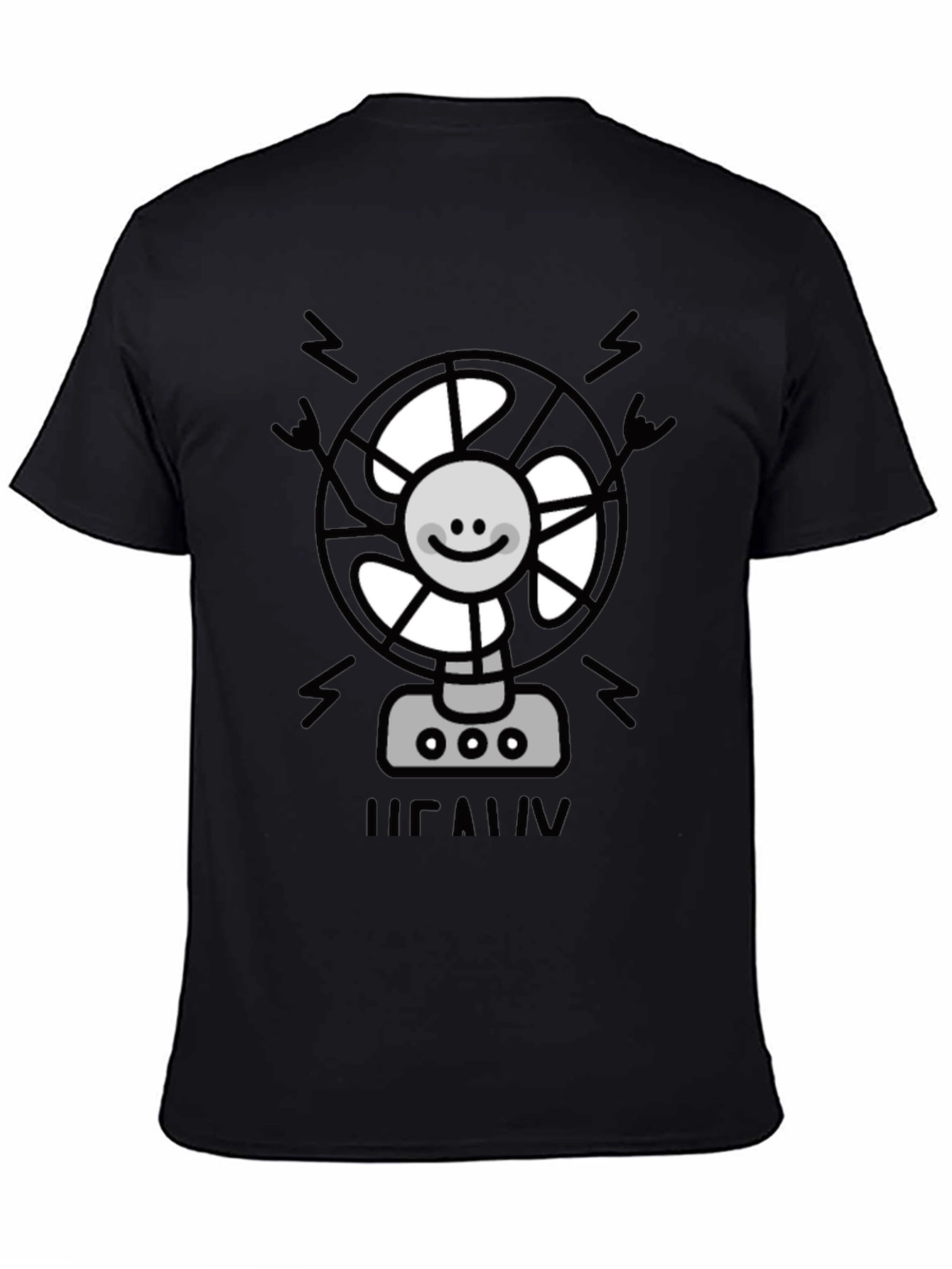 Black Funny Fan T-Shirt - Black Novelty Graphic Tee view 4