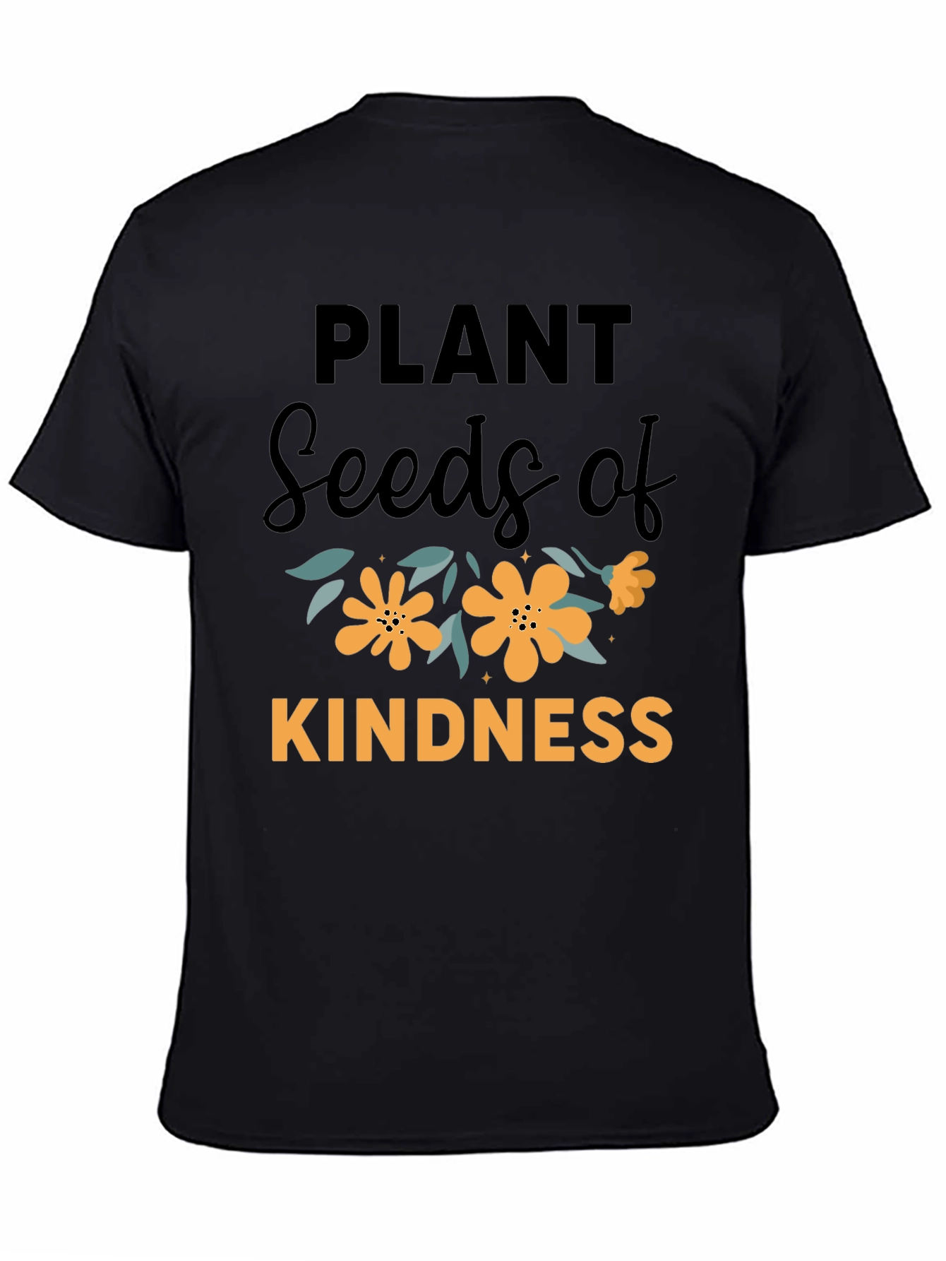 Black Plant Seeds of Kindness Graphic T-Shirt view 4