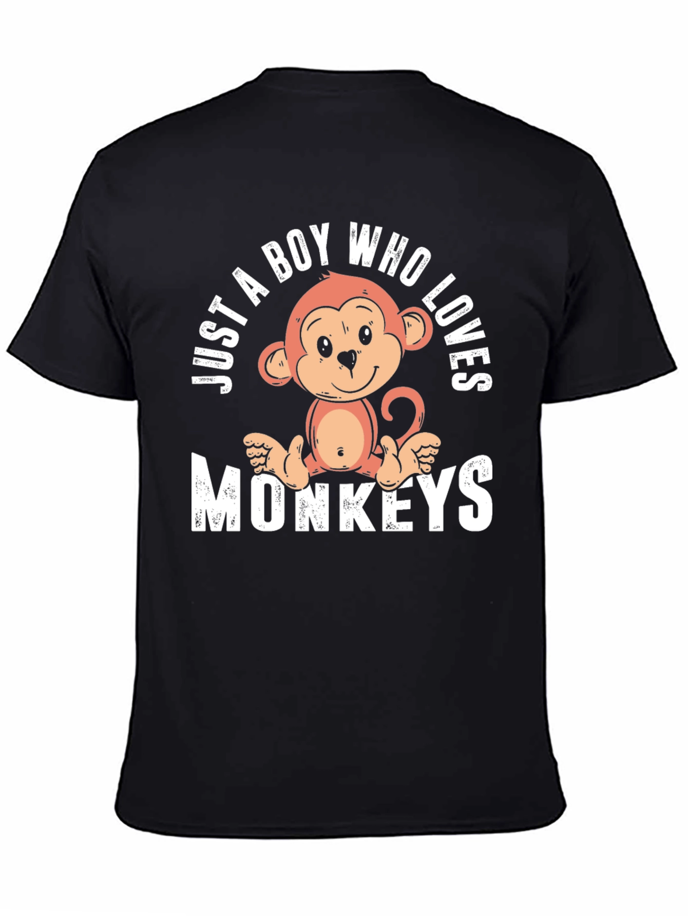 Black Boy's Monkey Lover T-Shirt - Just a Boy Who Loves Monkeys view 4