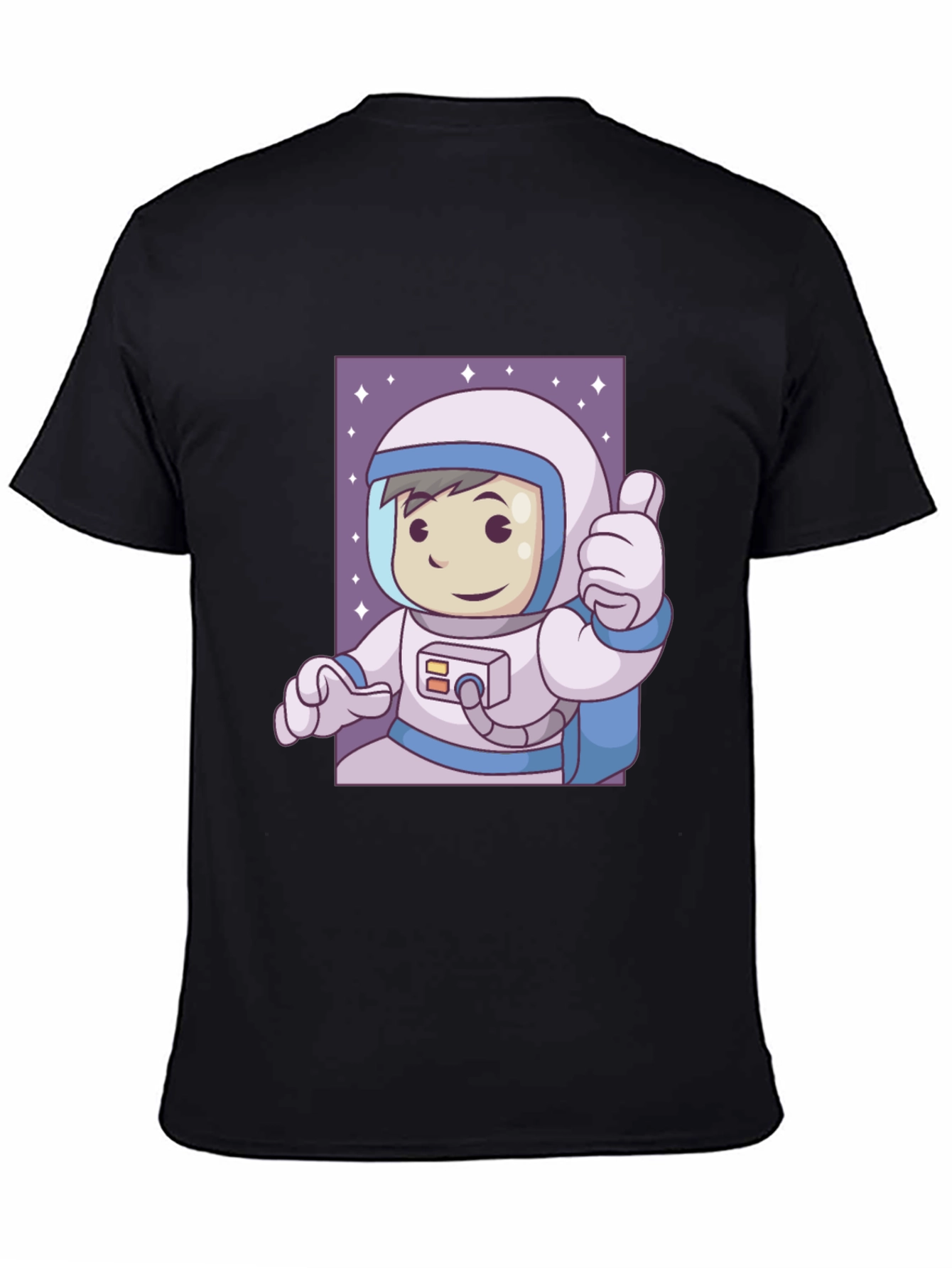 Black Cartoon Astronaut Graphic T-Shirt view 4