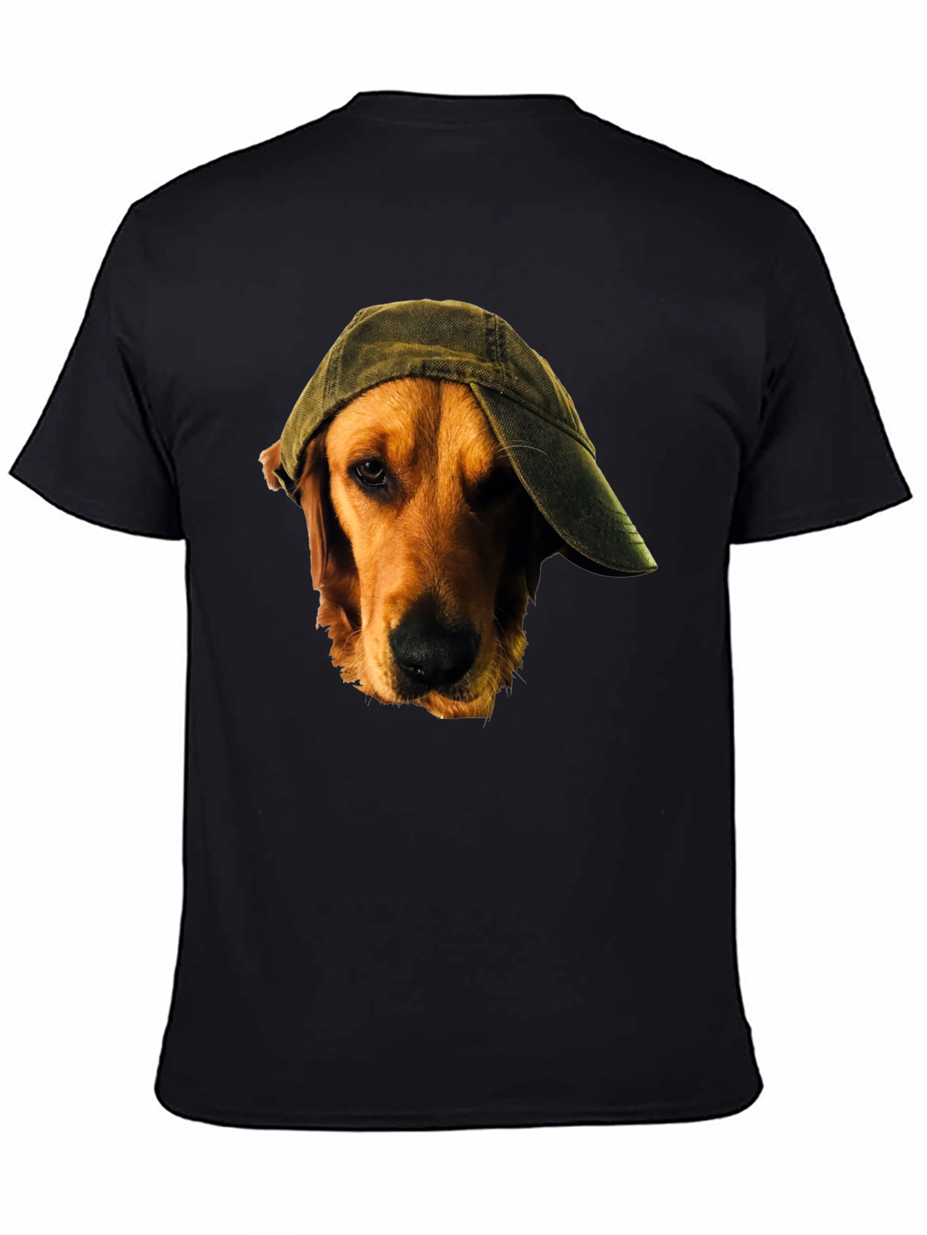 Black Dog in Hat Black T-Shirt view 4
