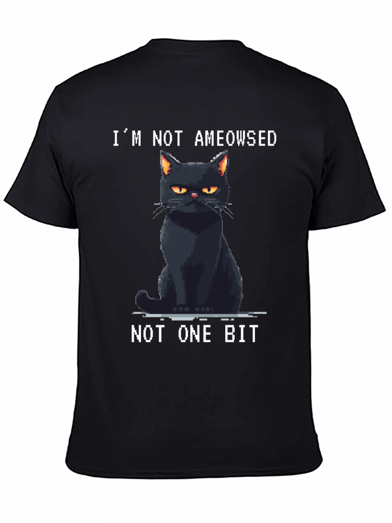Black I'm Not Ameowsed Black Cat T-Shirt view 4