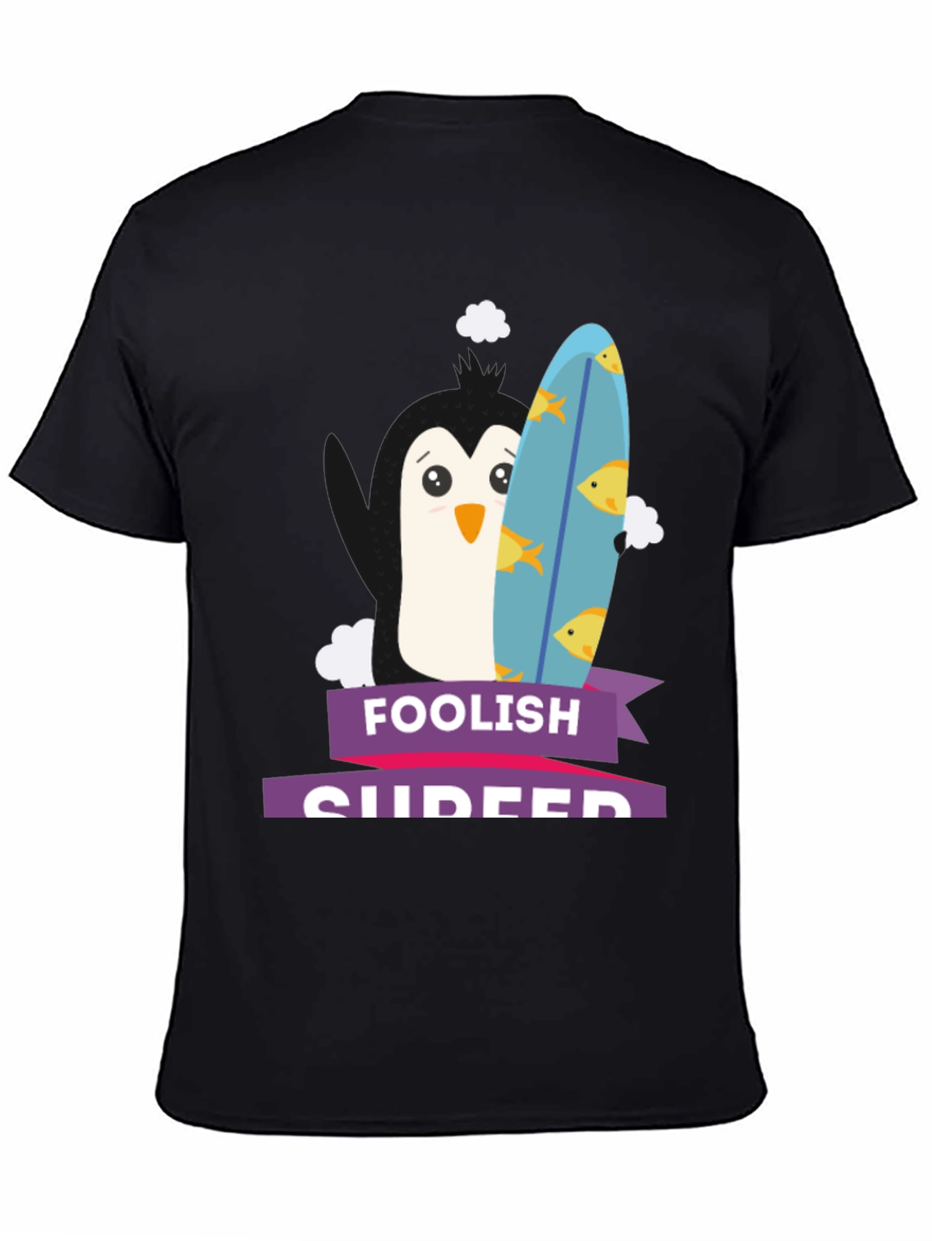 Black Foolish Surfer Graphic T-Shirt view 4