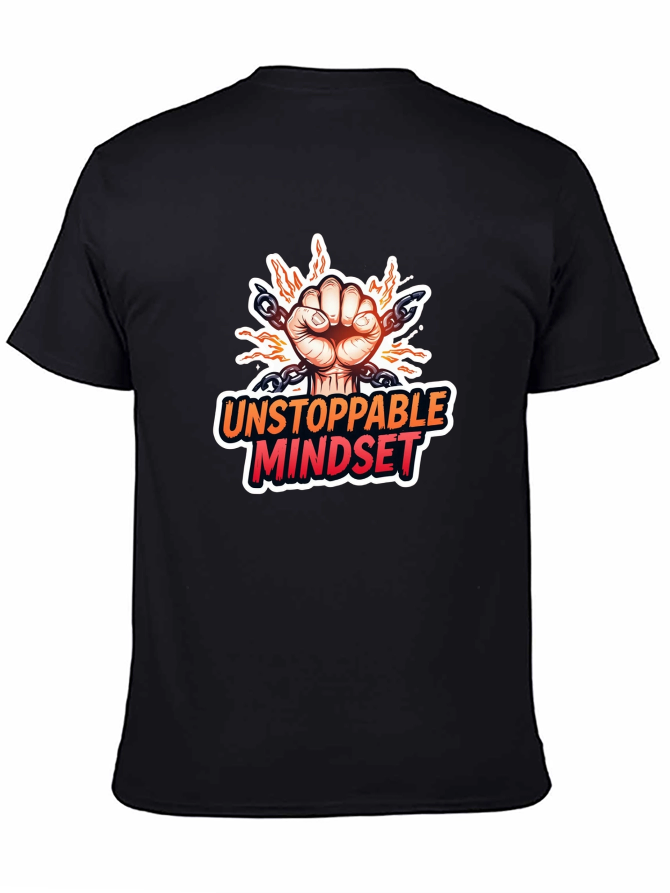 Black Unstoppable Mindset Graphic T-Shirt view 4