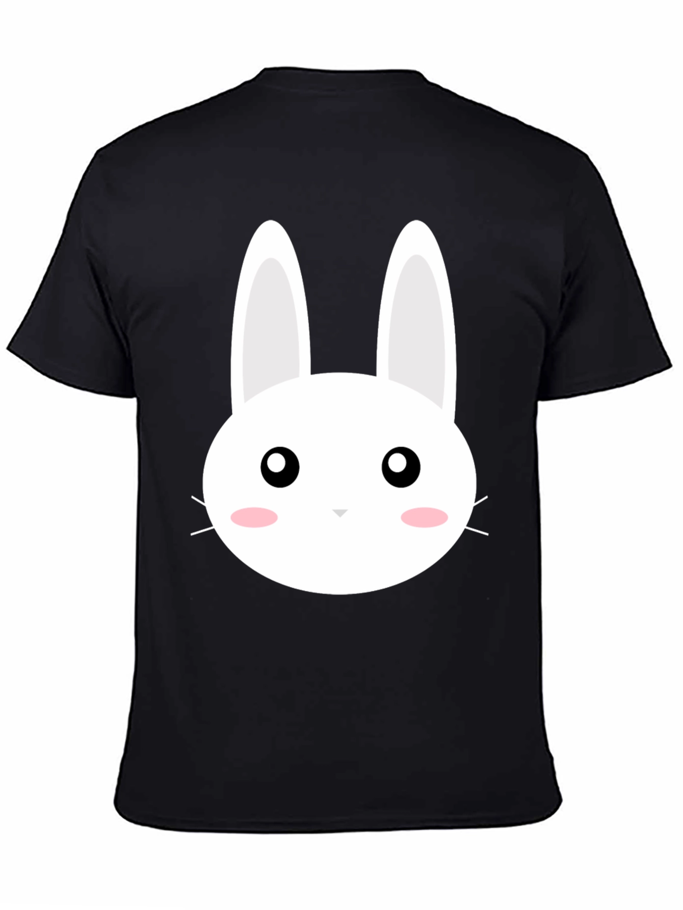 Black Cute Bunny Graphic Black T-Shirt view 4