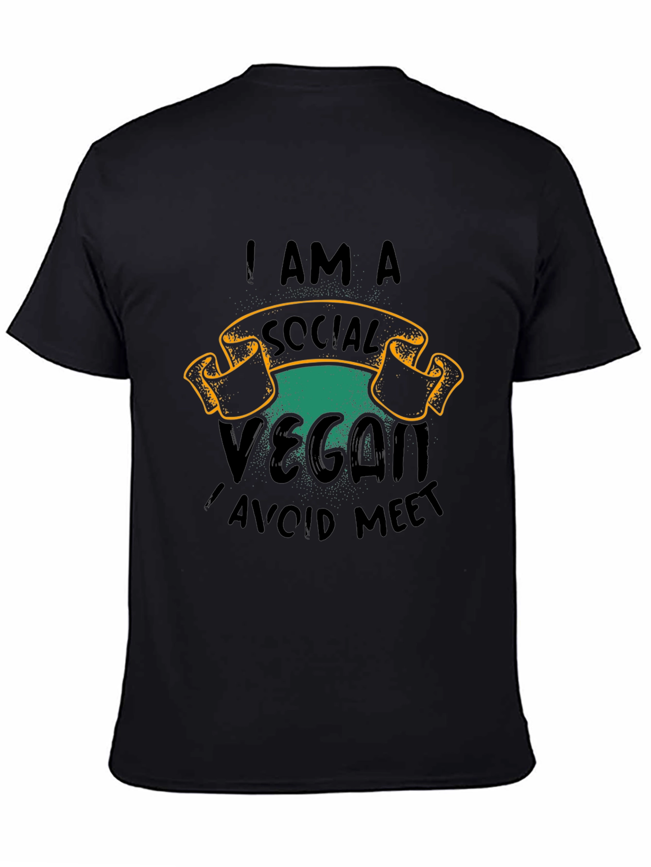 Black Social Vegan T-Shirt view 4