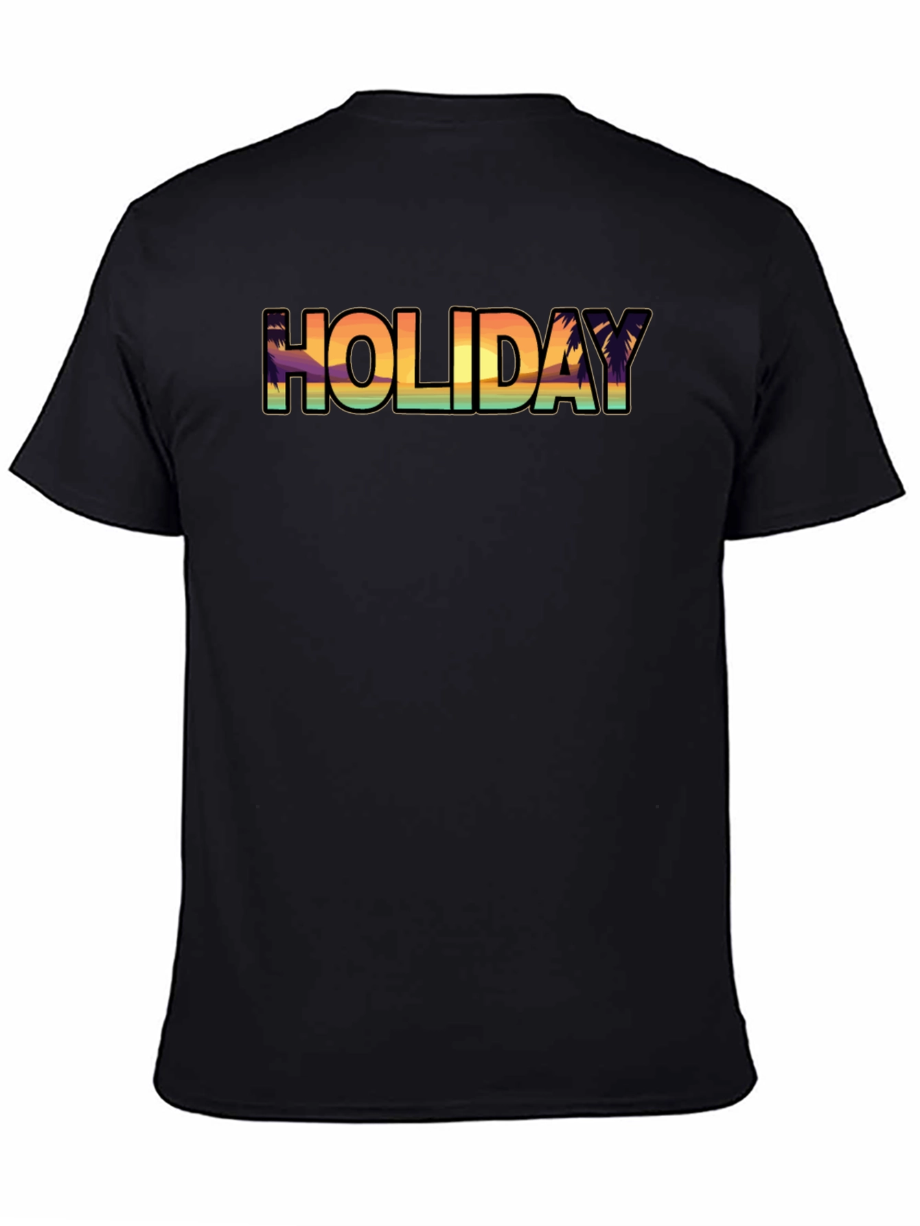 Black Holiday Graphic Tee - Relaxed Vacation Vibes view 4