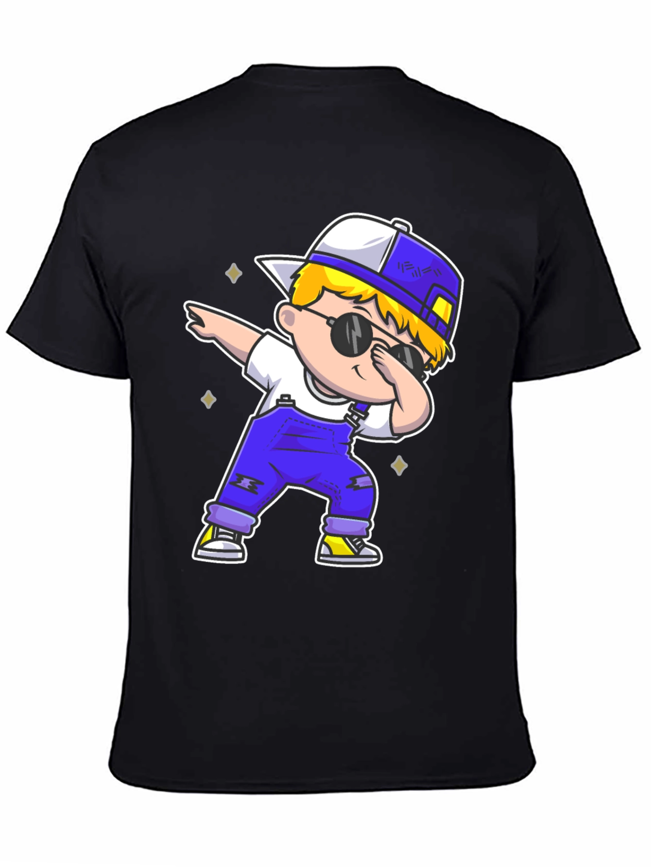 Black Dabbing Kid Graphic Tee - Trendy Cartoon T-Shirt view 4