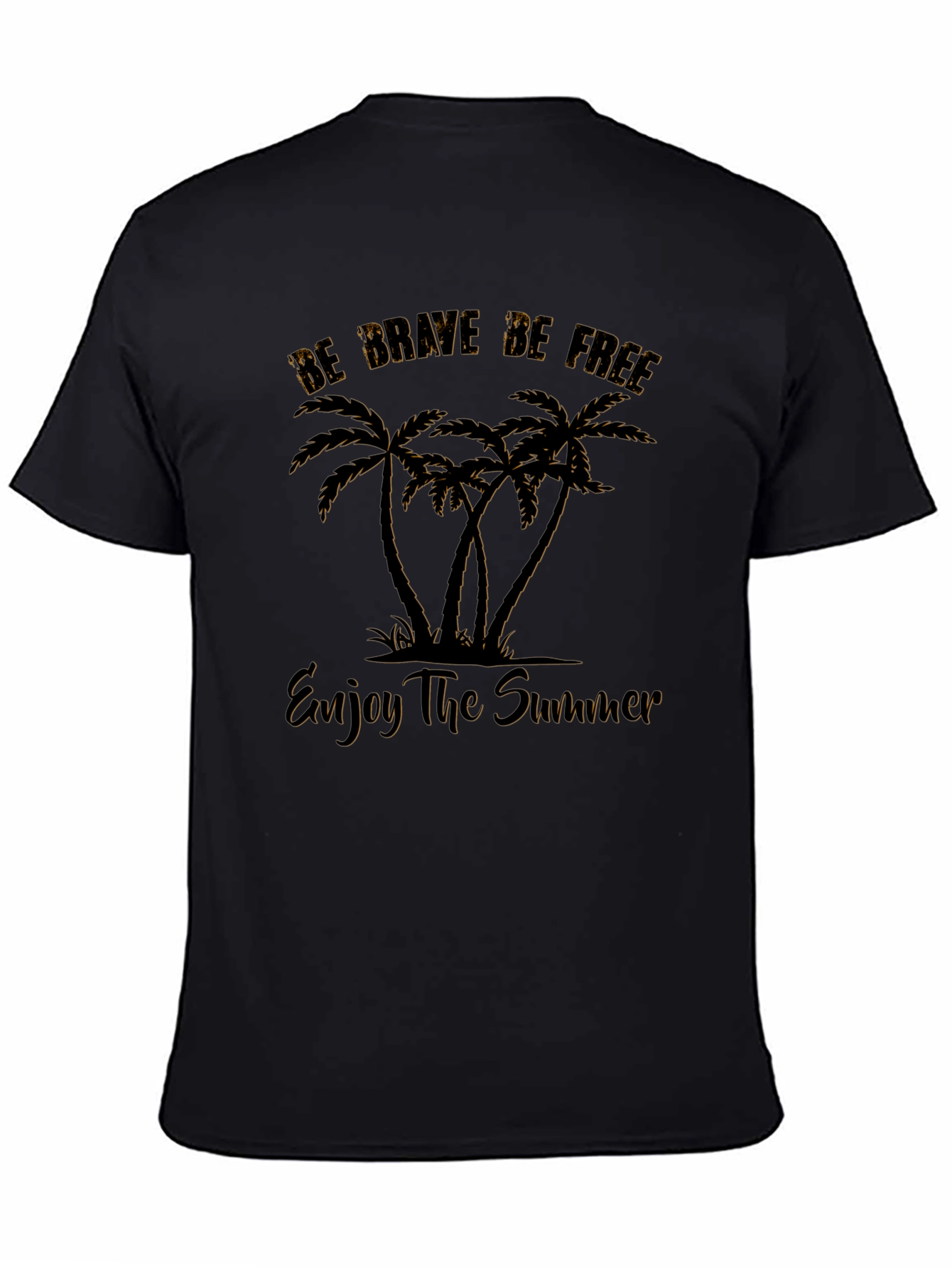 Black Be Brave Be Free Palm Tree T-Shirt view 4