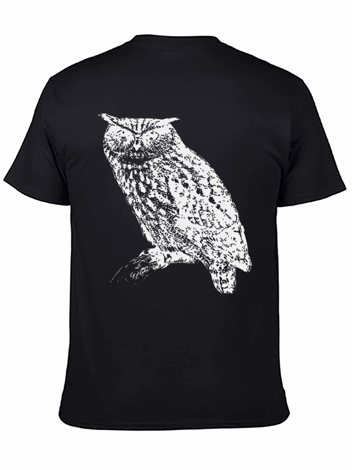Black Owl Graphic Black T-Shirt view 4