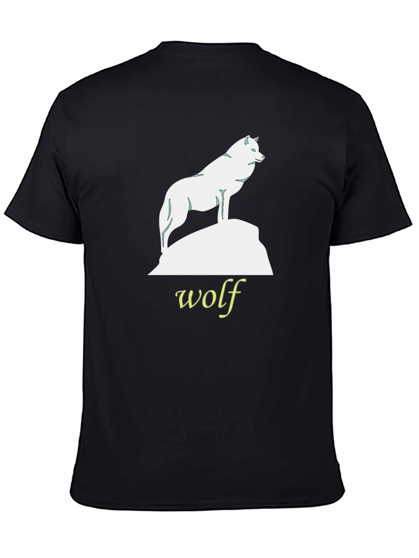 Black Wolf Graphic Tee - Black Cotton T-Shirt view 4