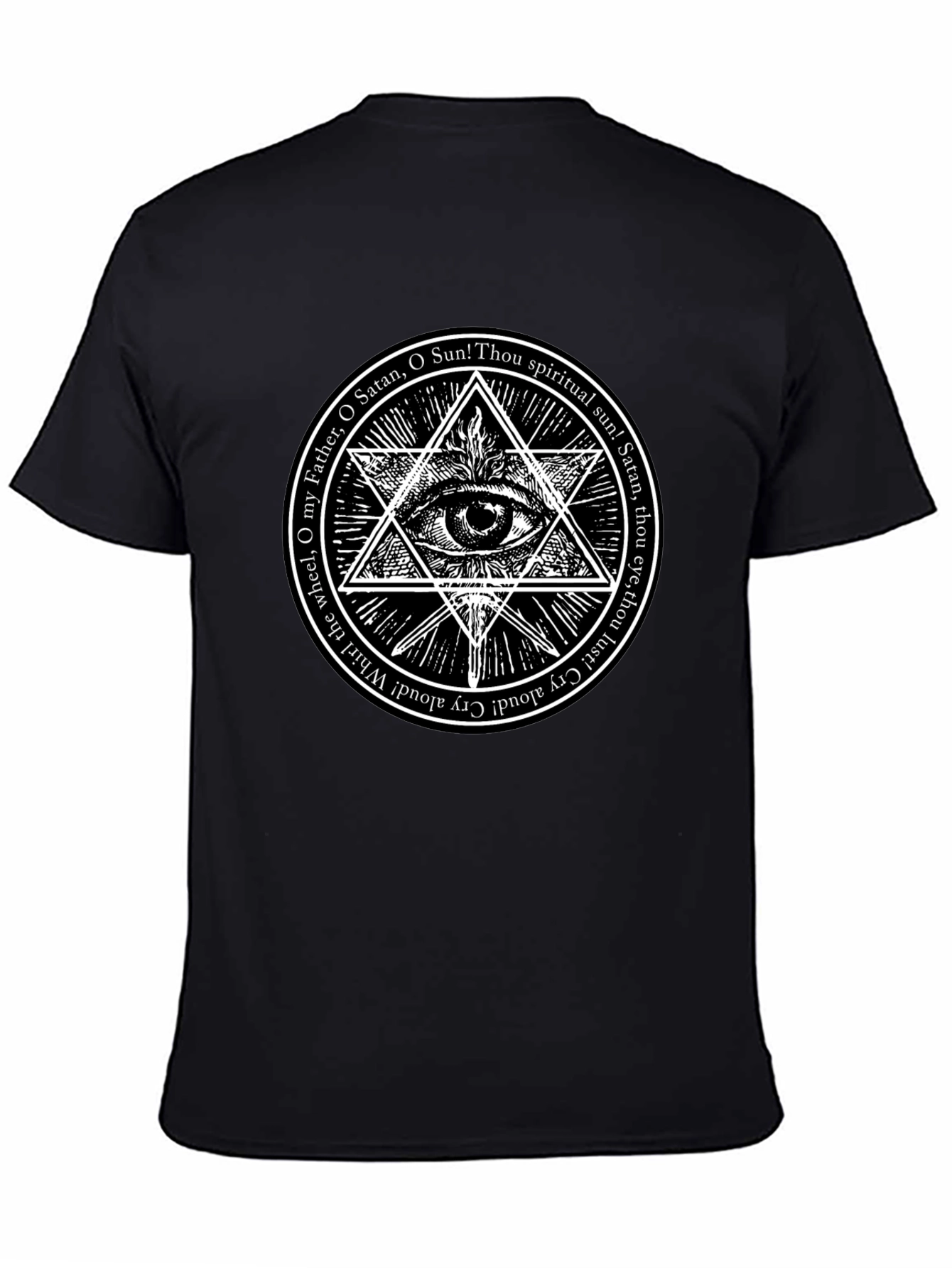 Black Occult Eye Graphic Tee - Spiritual Symbolism T-Shirt view 4