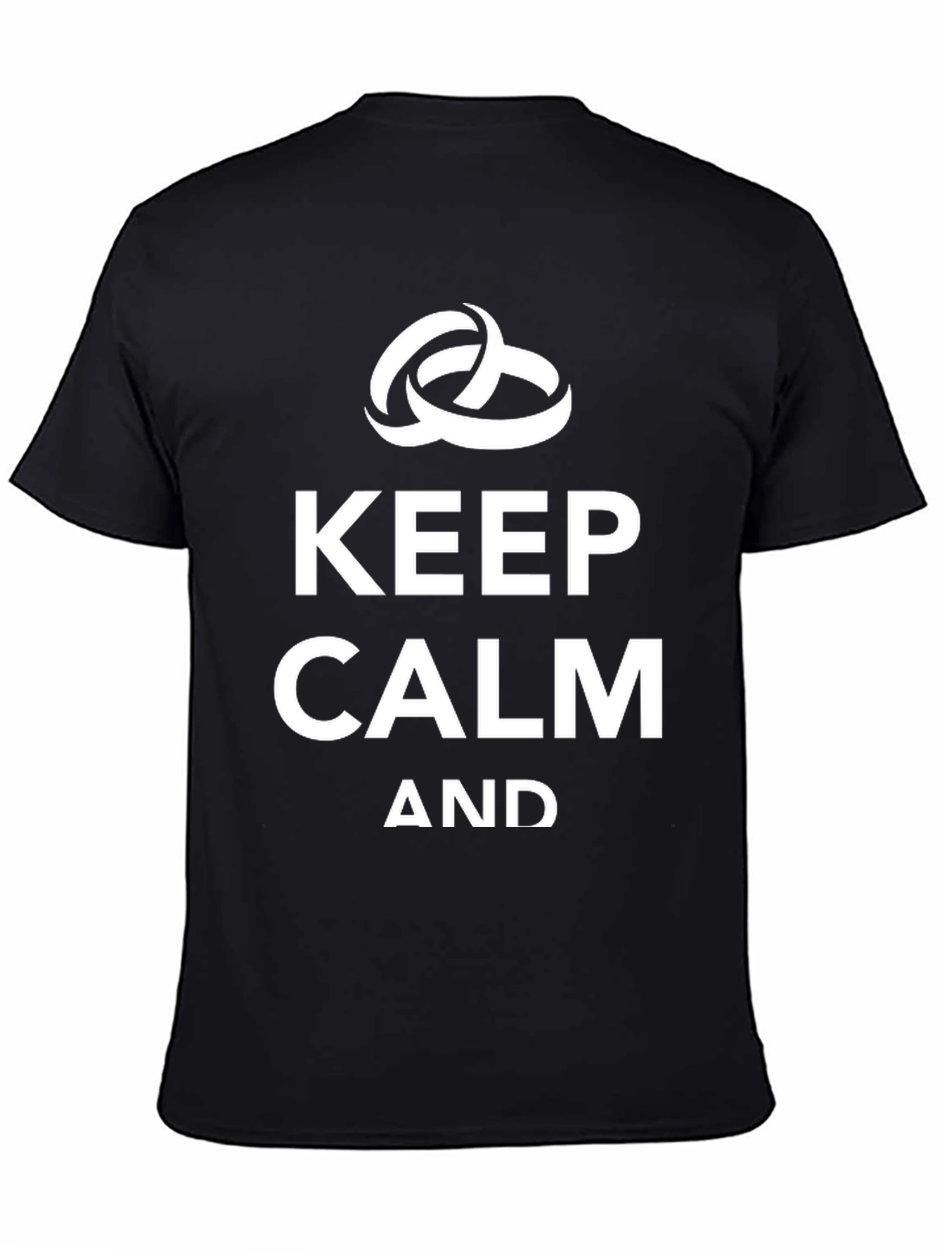 Black Keep Calm and Get Married T-Shirt - Black Crew Neck view 4